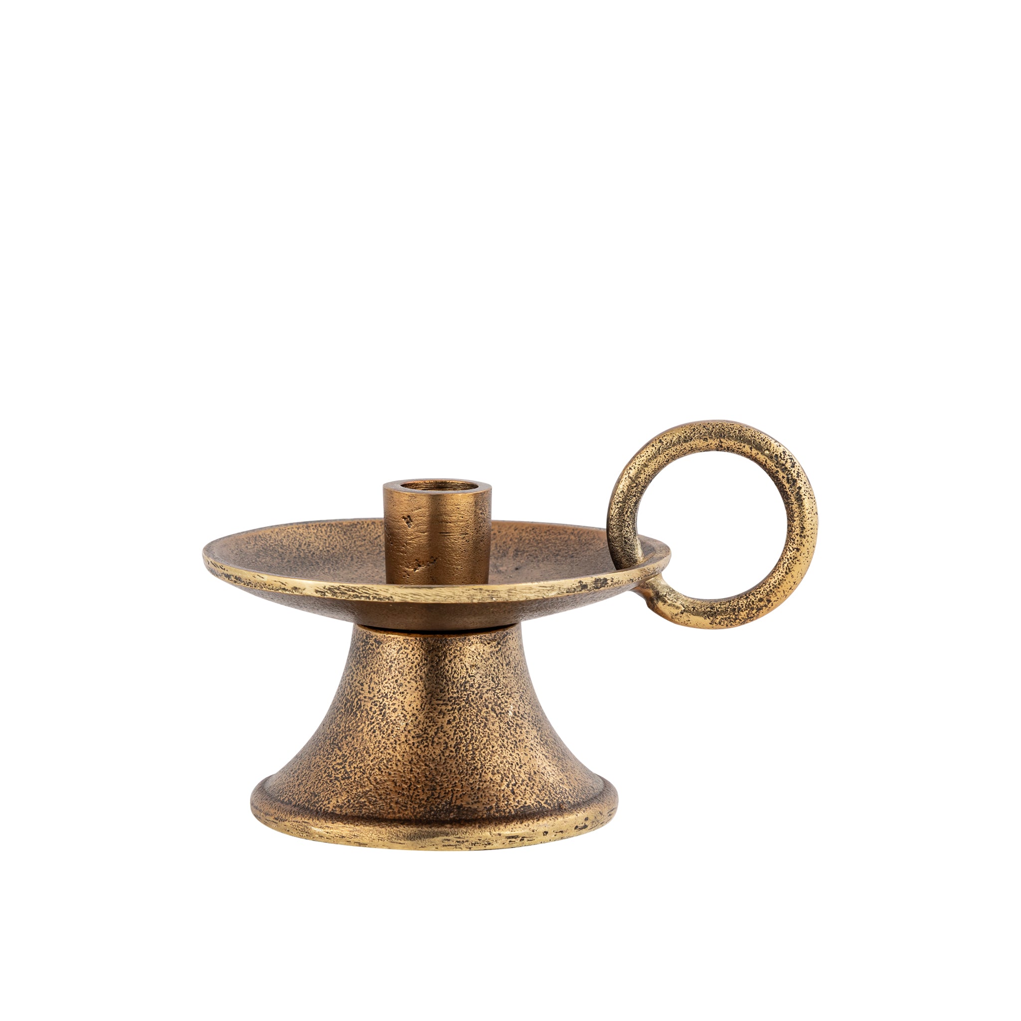 Noor Decorative Aluminum Taper Candle Holder – Antique Brass