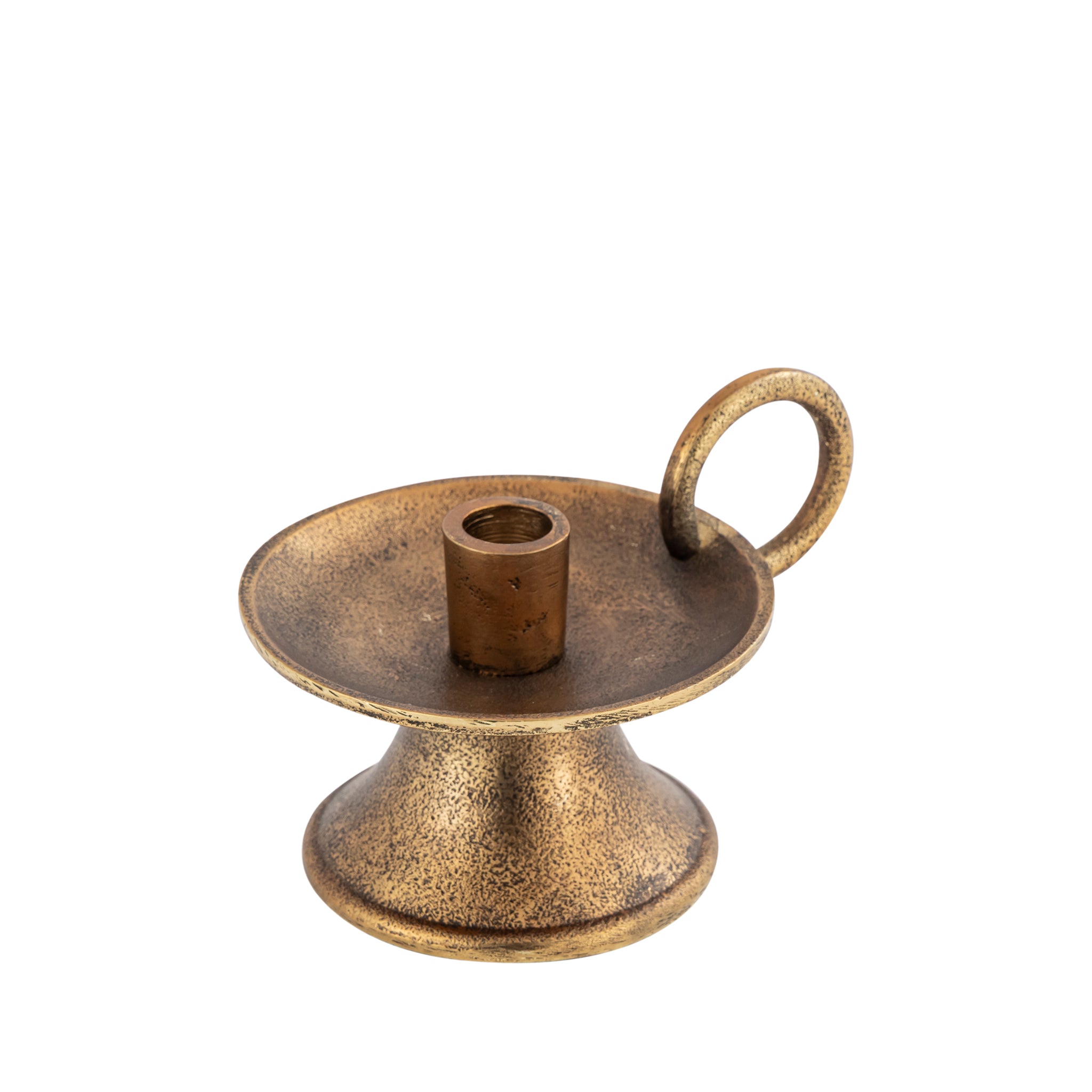 Noor Decorative Aluminum Taper Candle Holder – Antique Brass