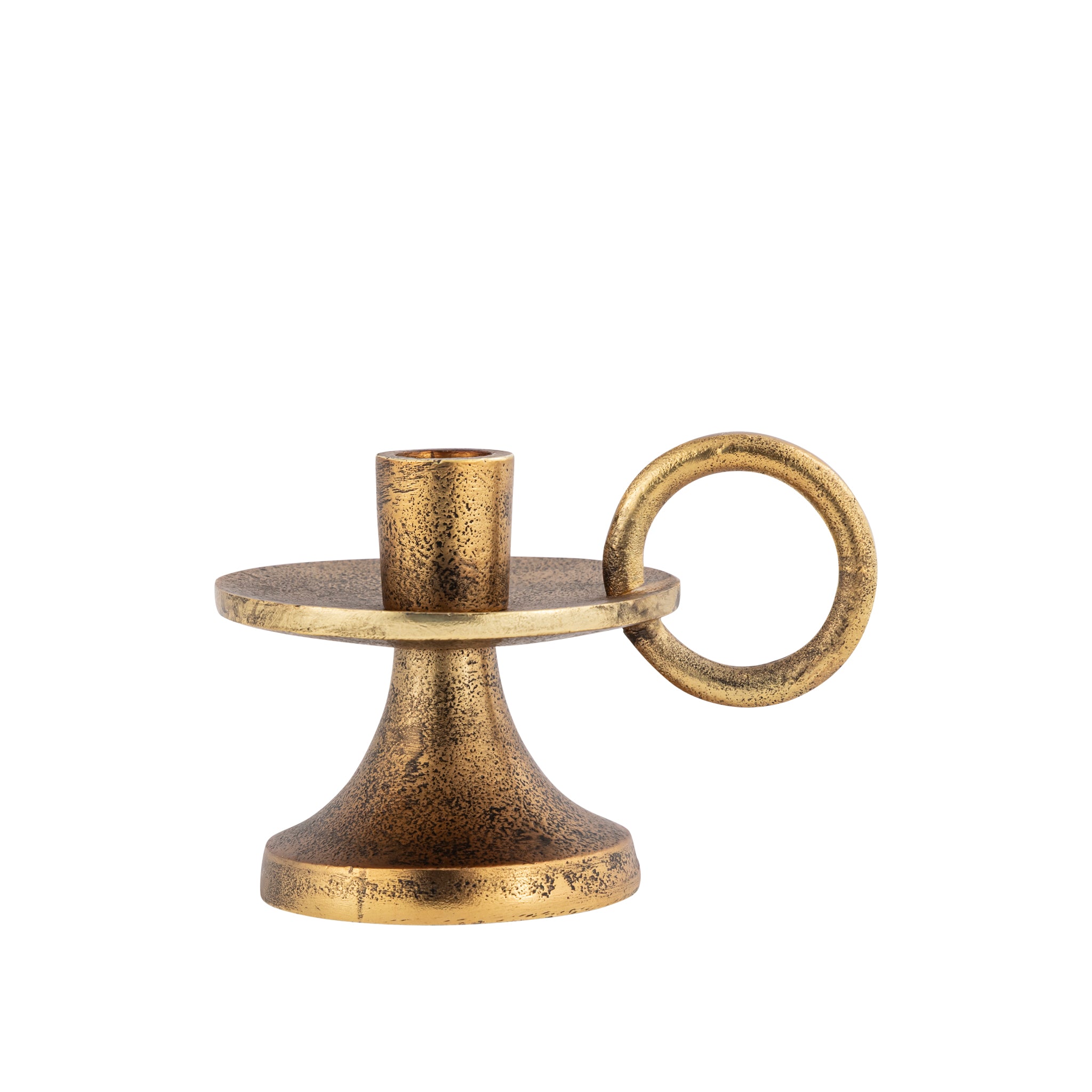 Noor Decorative Aluminum Taper Candle Holder – Antique Brass