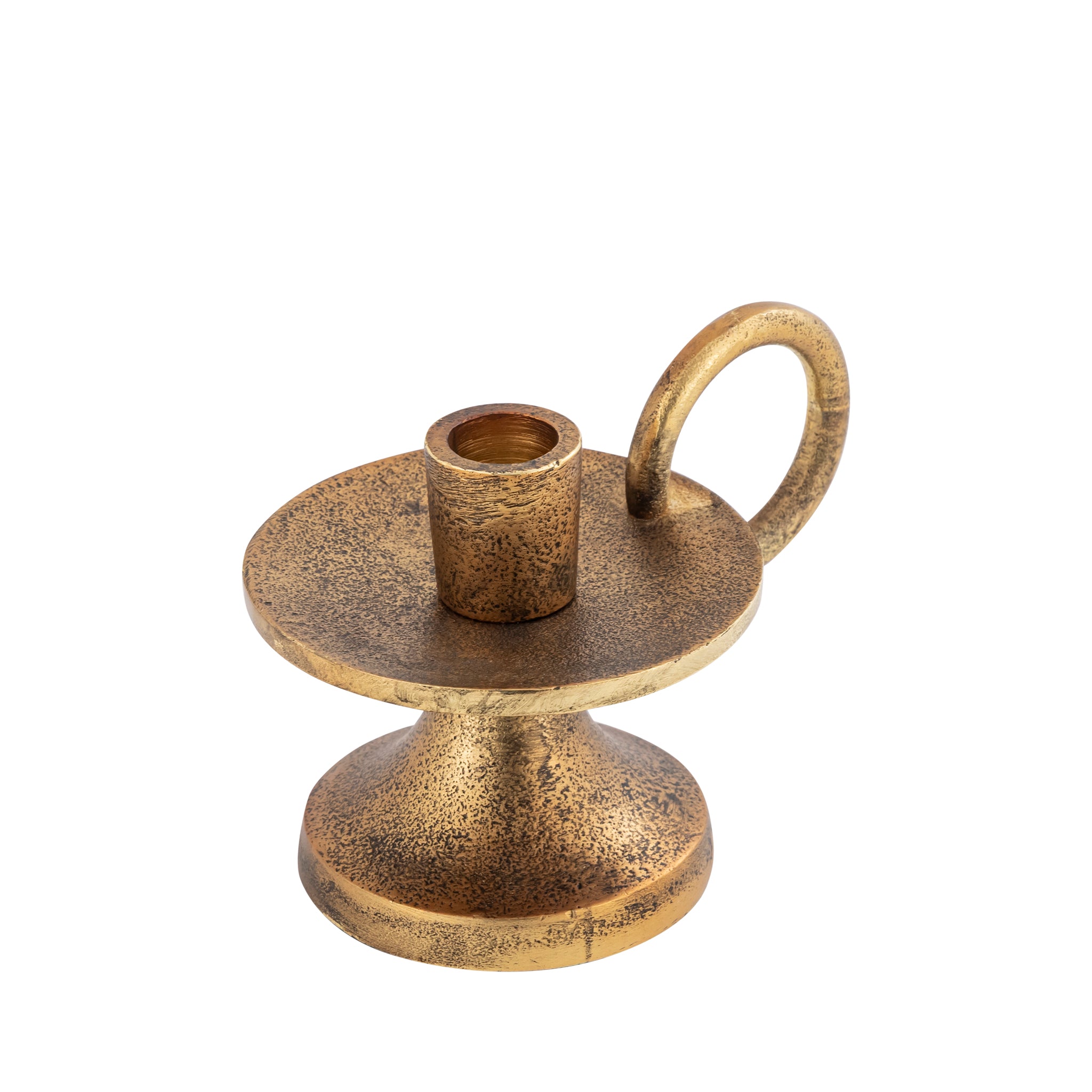 Noor Decorative Aluminum Taper Candle Holder – Antique Brass