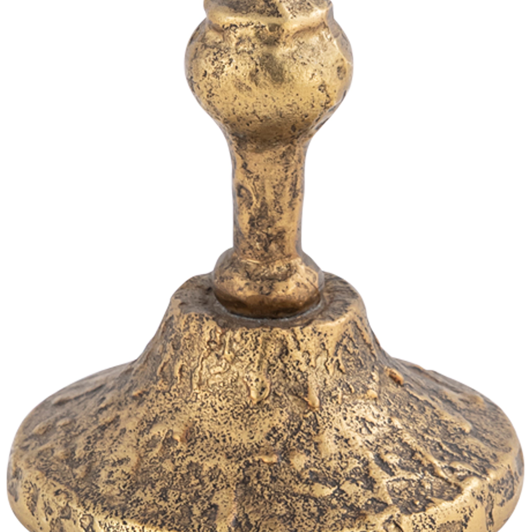 Solene Set of 3 Tall Taper Candle Holders – Aluminium Candlestick Holder in Antique Brass