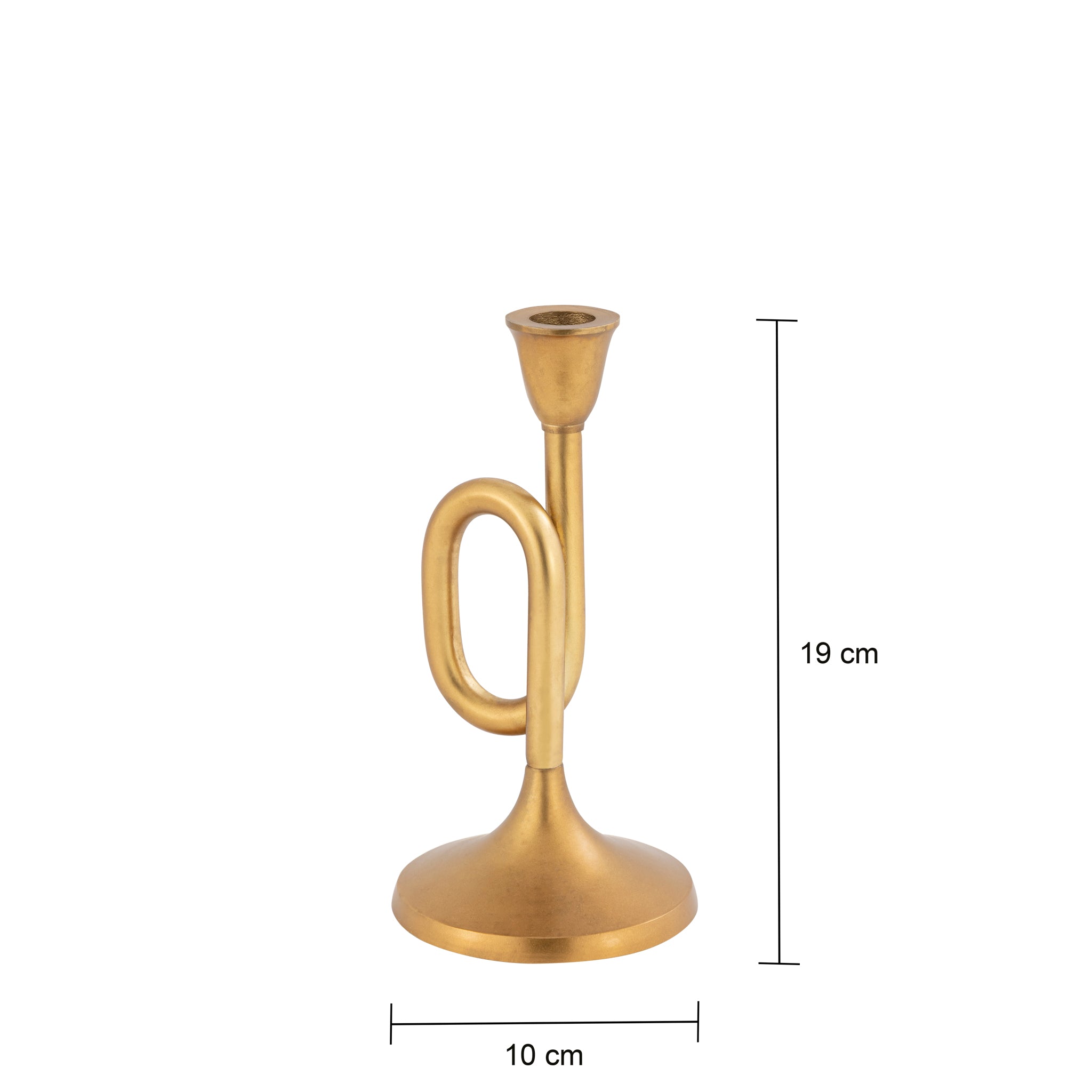 Aurea Gold Trumpet Design Candle Holders – Decorative Candlestick Centerpiece Set of 2