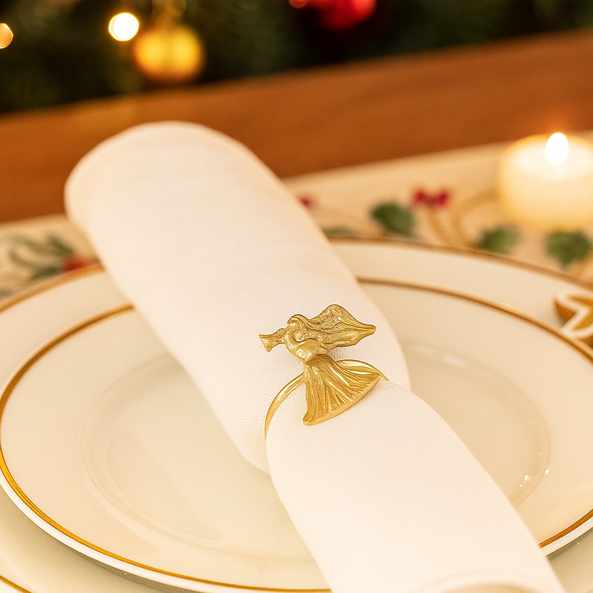 Gold Fairy Napkin Rings – Elegant Metal Table Decoration (Set of 4)