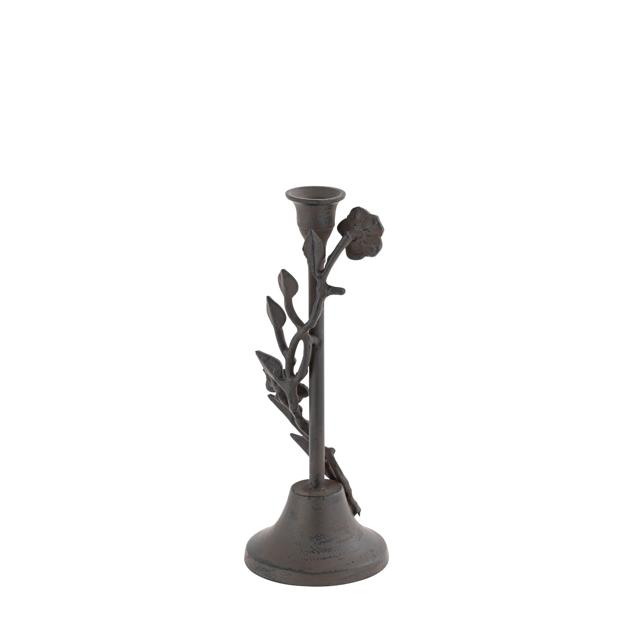 Eden Set of 2 Floral Branch Taper Candle Holders – Antique Bronze Aluminium Taper Holders