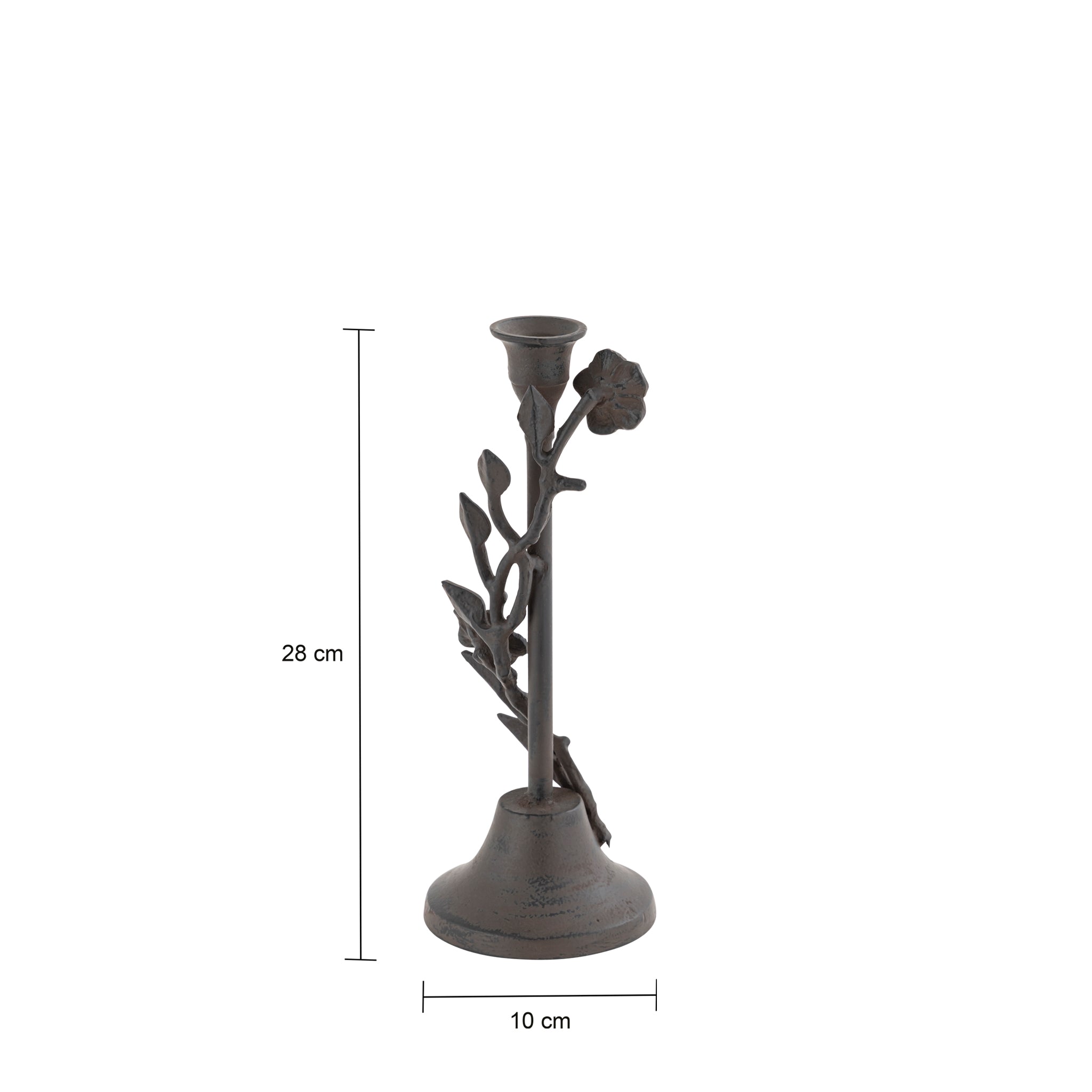 Eden Set of 2 Floral Branch Taper Candle Holders – Antique Bronze Aluminium Taper Holders