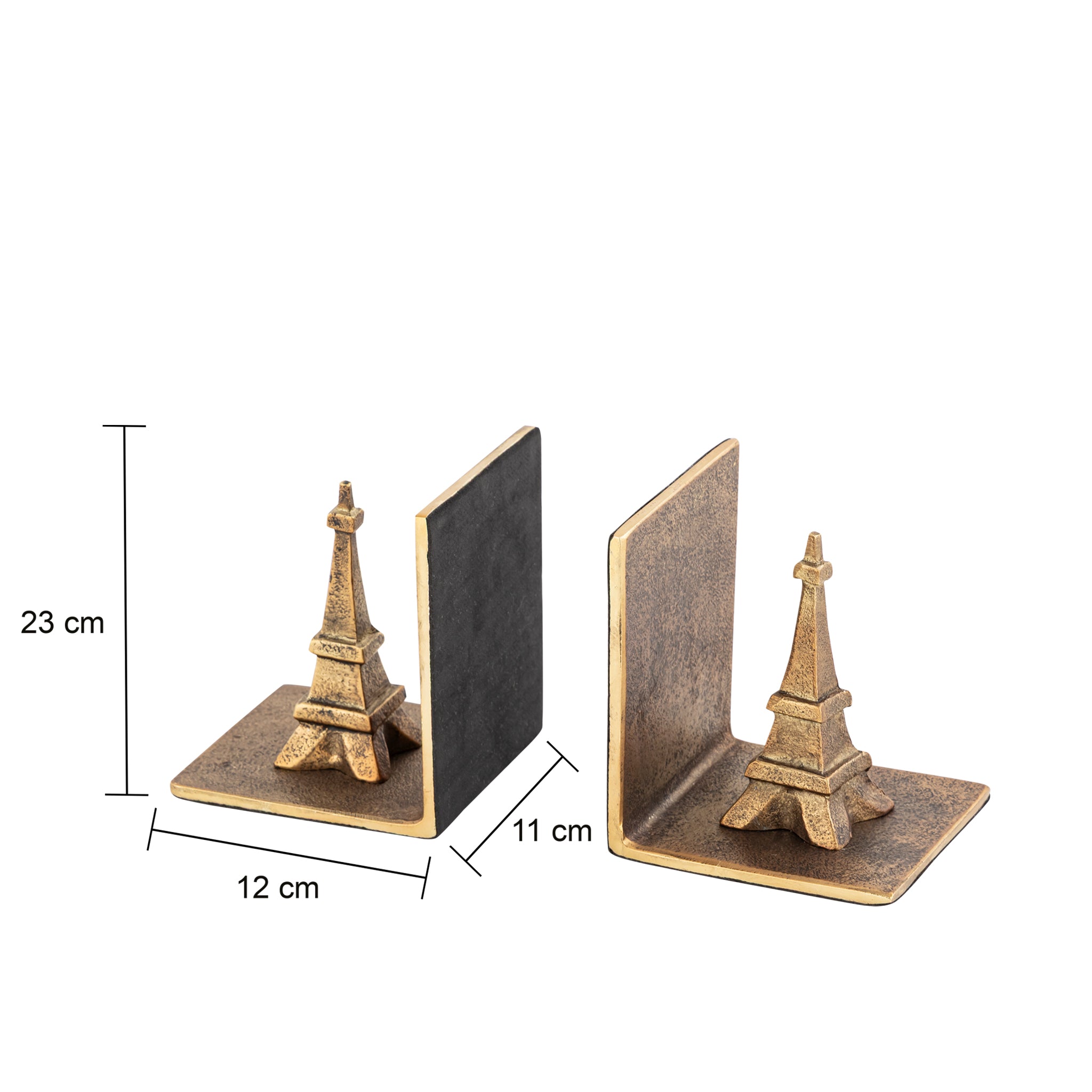 Eiffel Tower Bookends Set of 2 Antique Brass