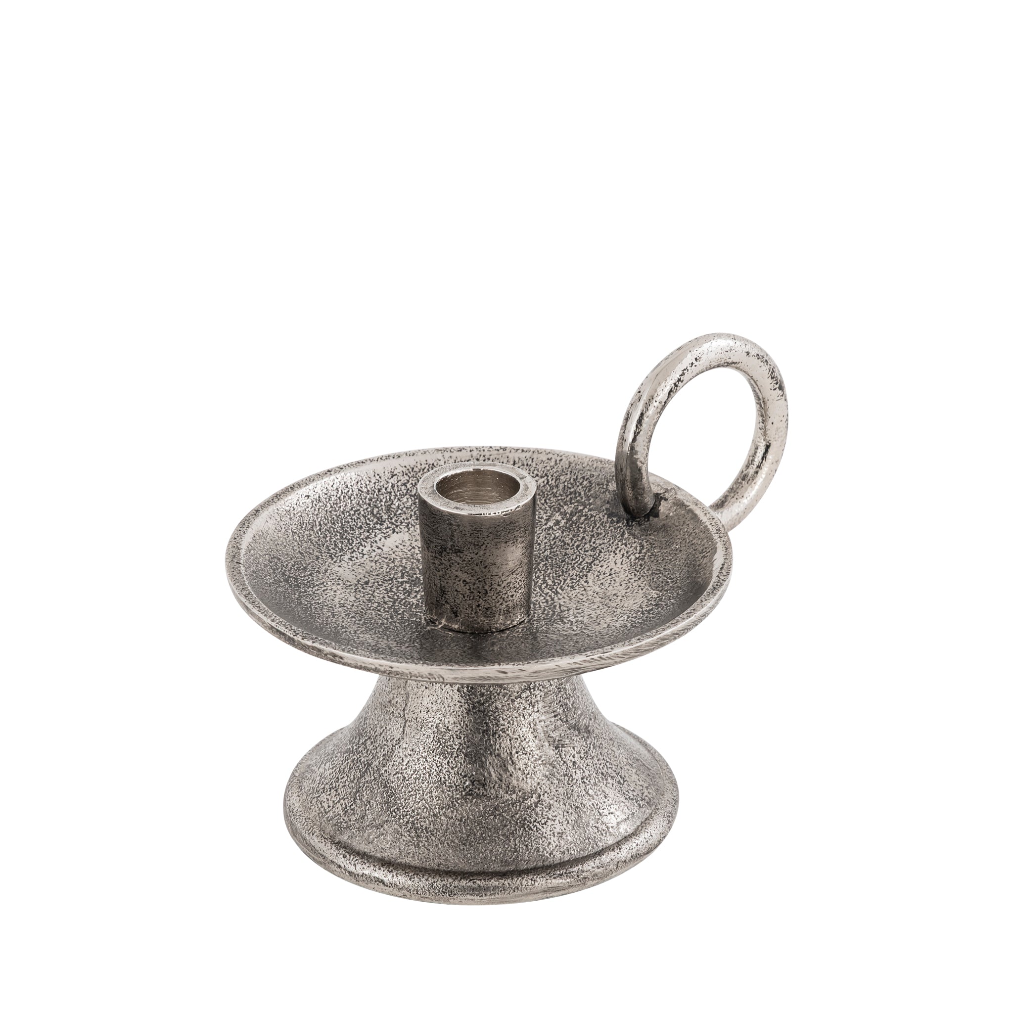 Noor Decorative Aluminum Taper Candle Holder – Antique Silver
