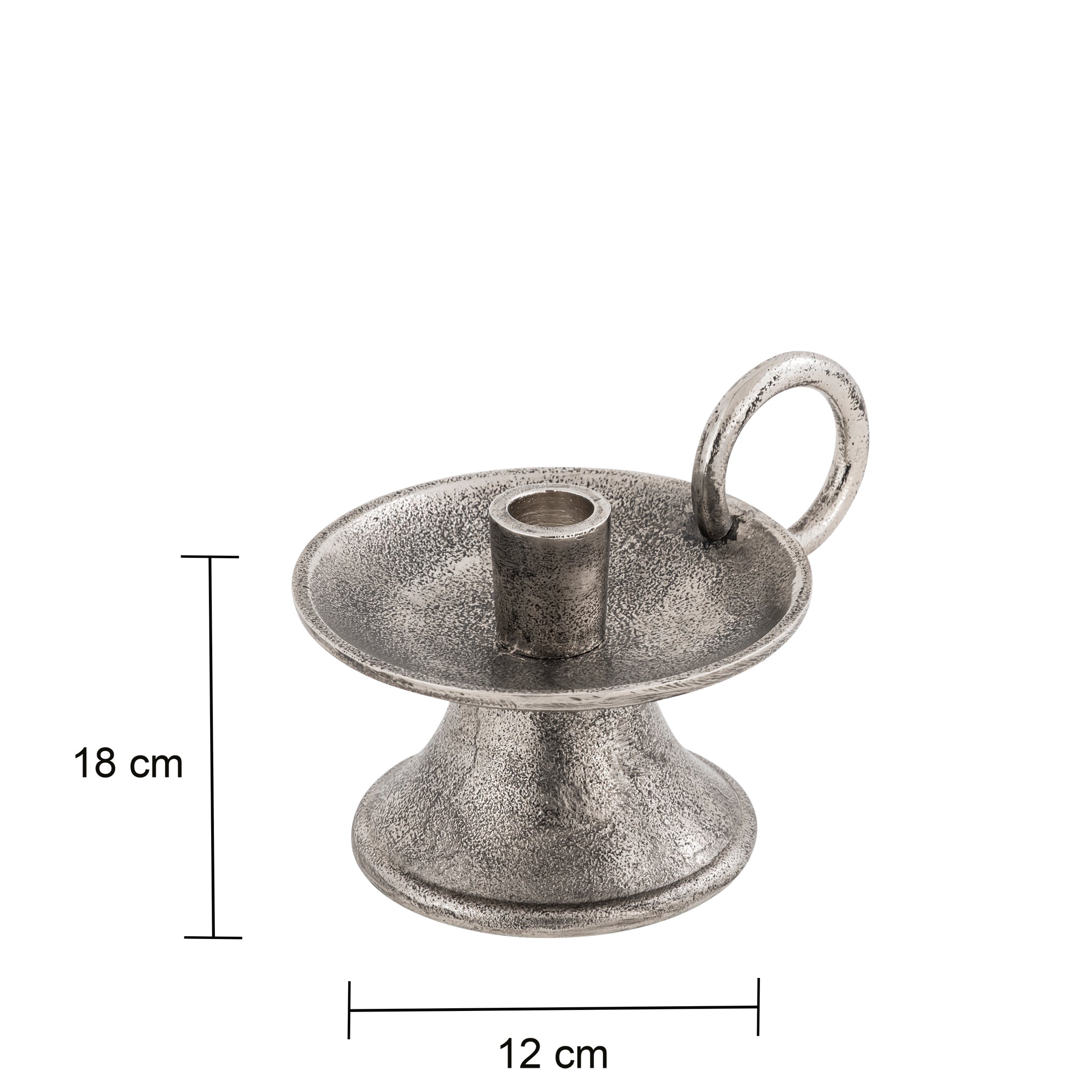 Noor Decorative Aluminum Taper Candle Holder – Antique Silver