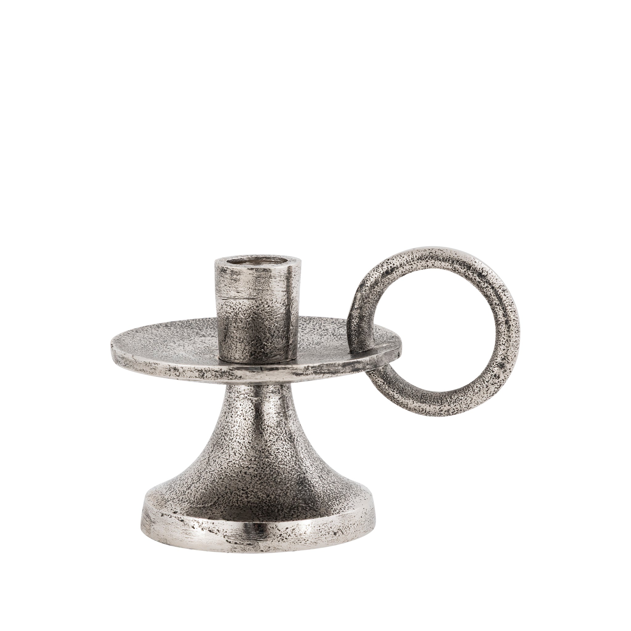 Noor Decorative Aluminum Taper Candle Holder – Antique Silver