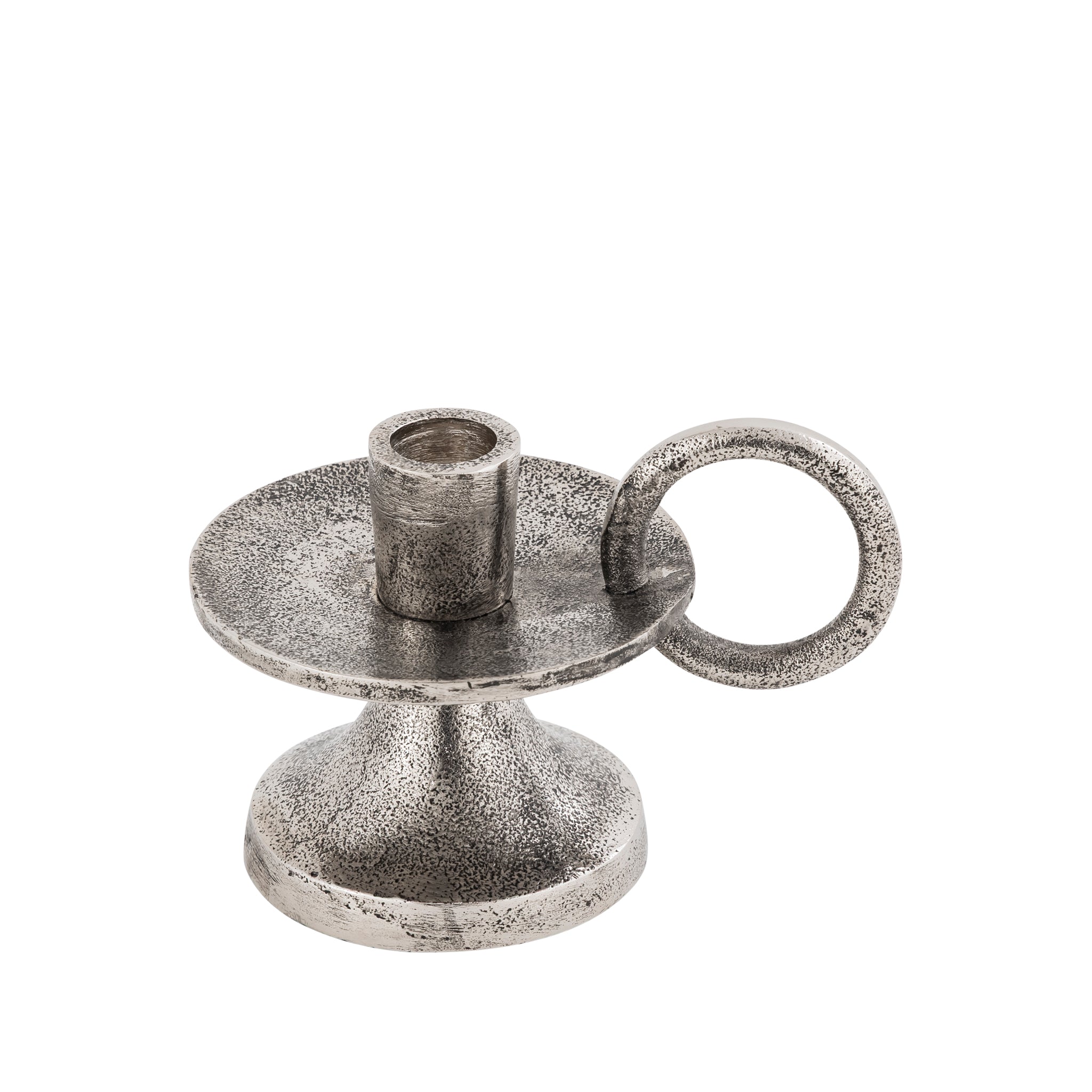 Noor Decorative Aluminum Taper Candle Holder – Antique Silver