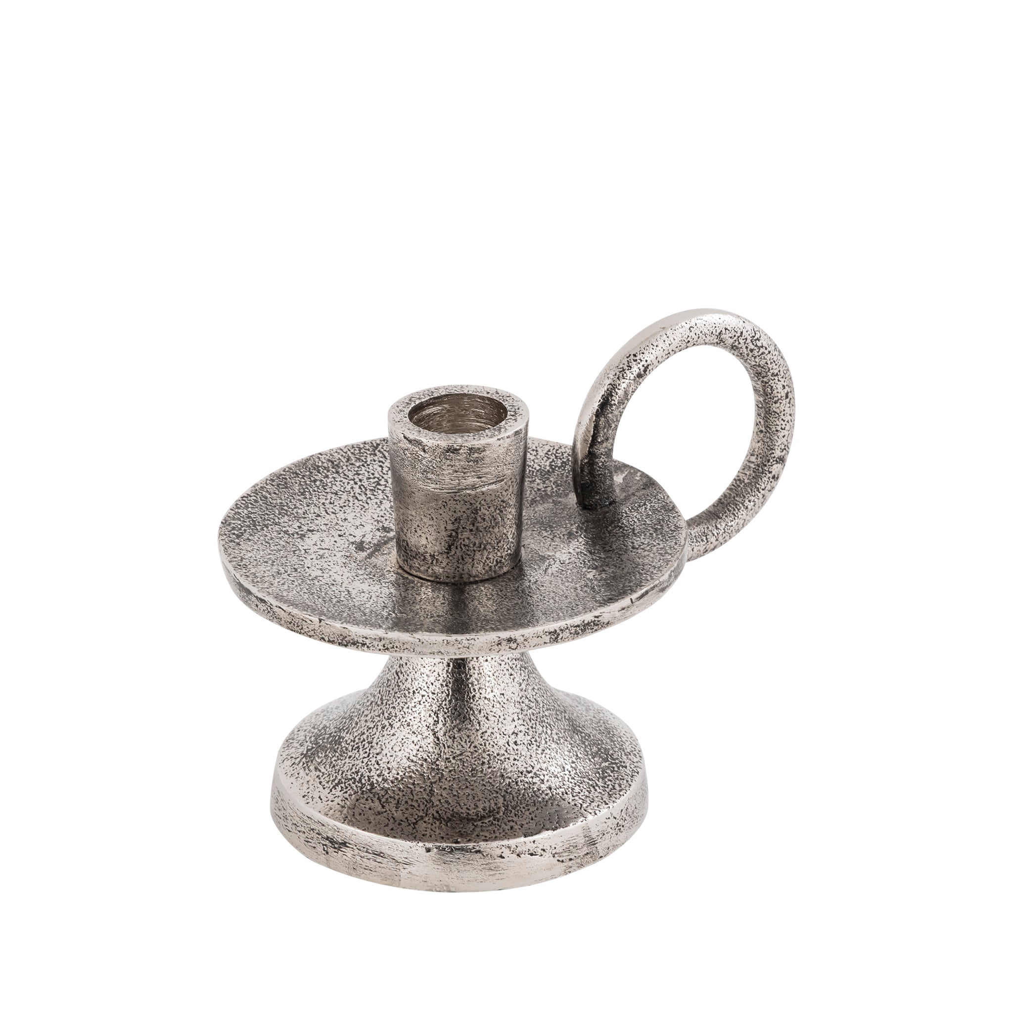 Noor Decorative Aluminum Taper Candle Holder – Antique Silver