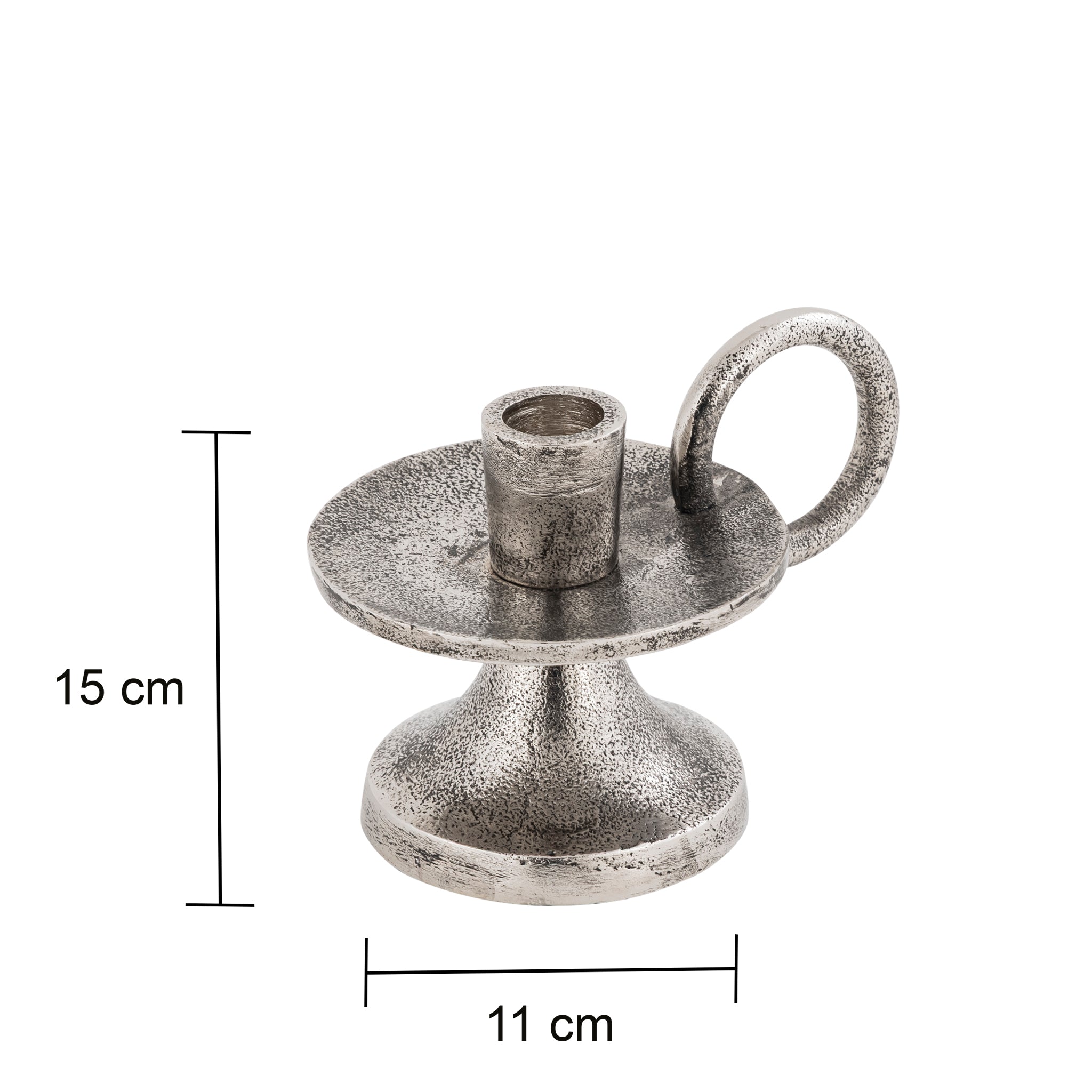 Noor Decorative Aluminum Taper Candle Holder – Antique Silver