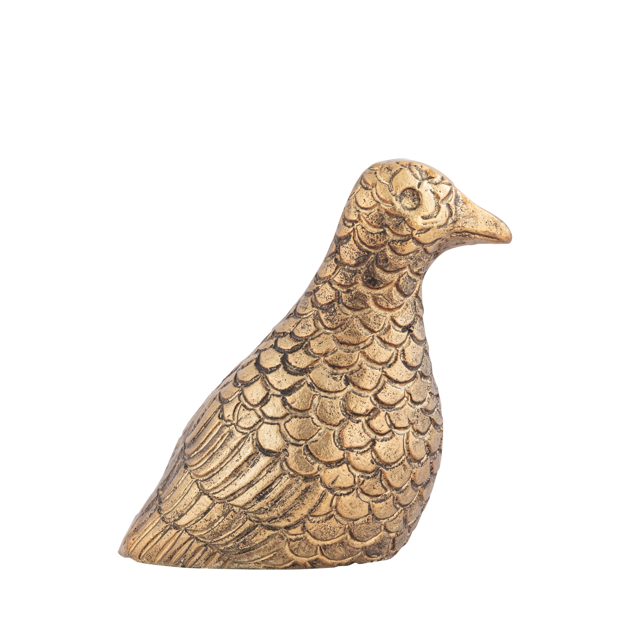 Avior Antique Brass Bird Ornament – Handcrafted Aluminum Decorative Figurine