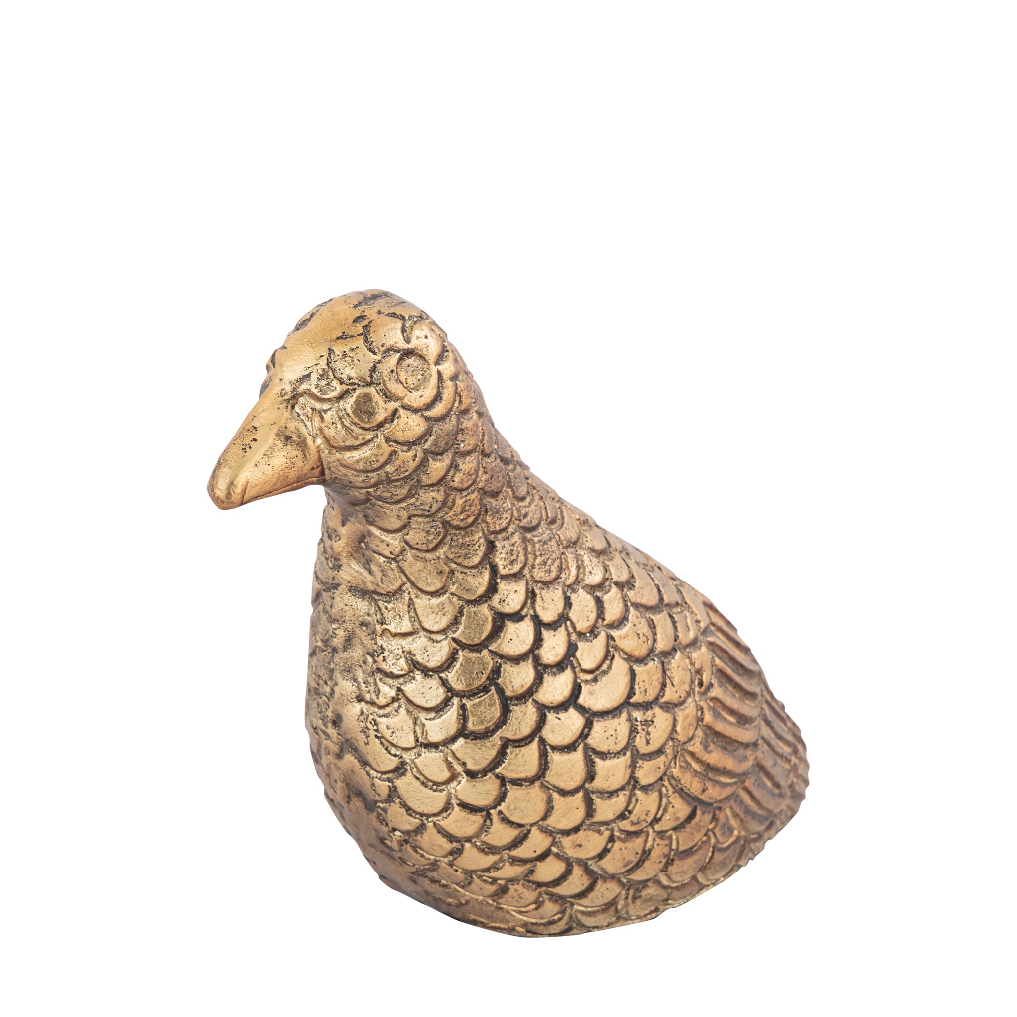 Avior Antique Brass Bird Ornament – Handcrafted Aluminum Decorative Figurine