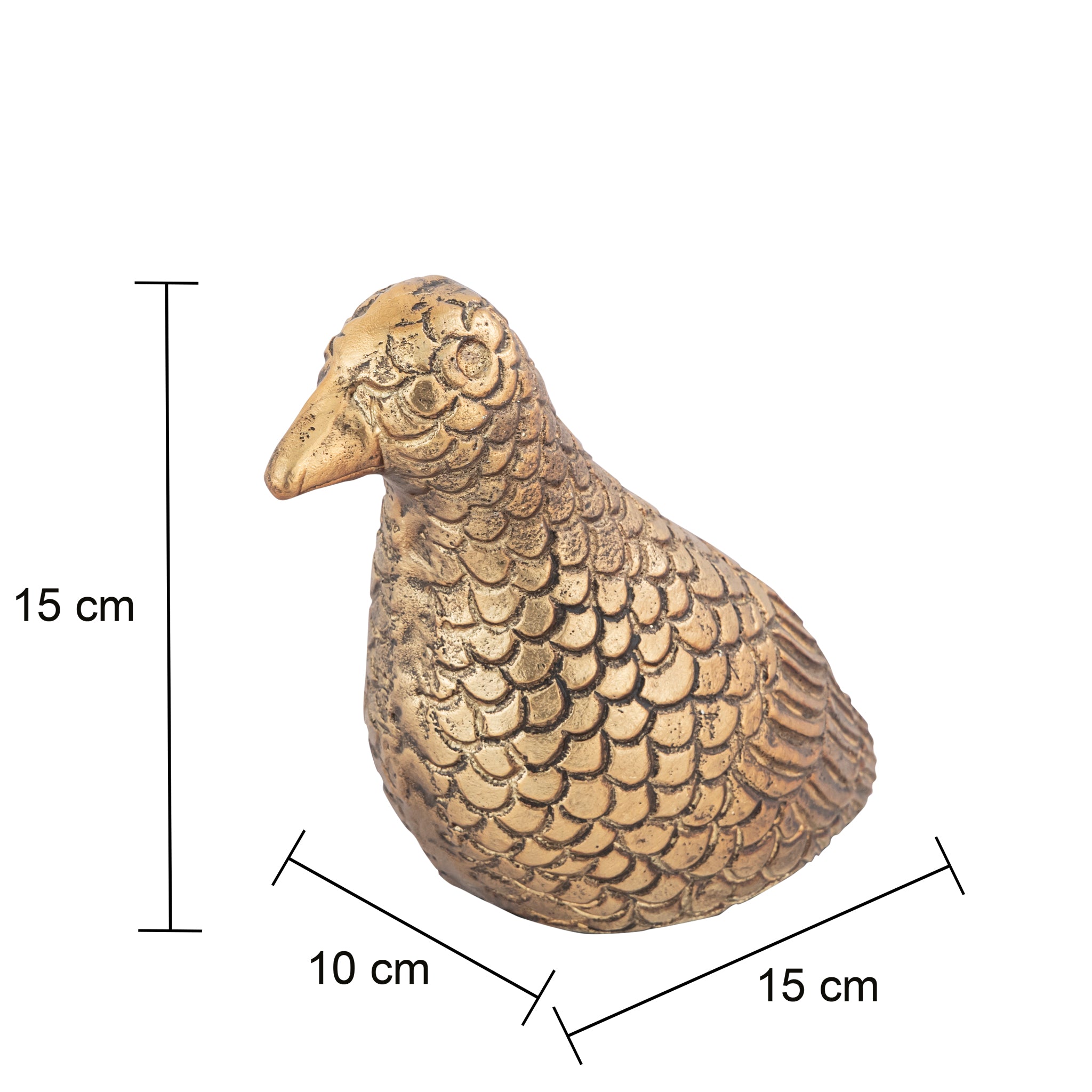 Avior Antique Brass Bird Ornament – Handcrafted Aluminum Decorative Figurine