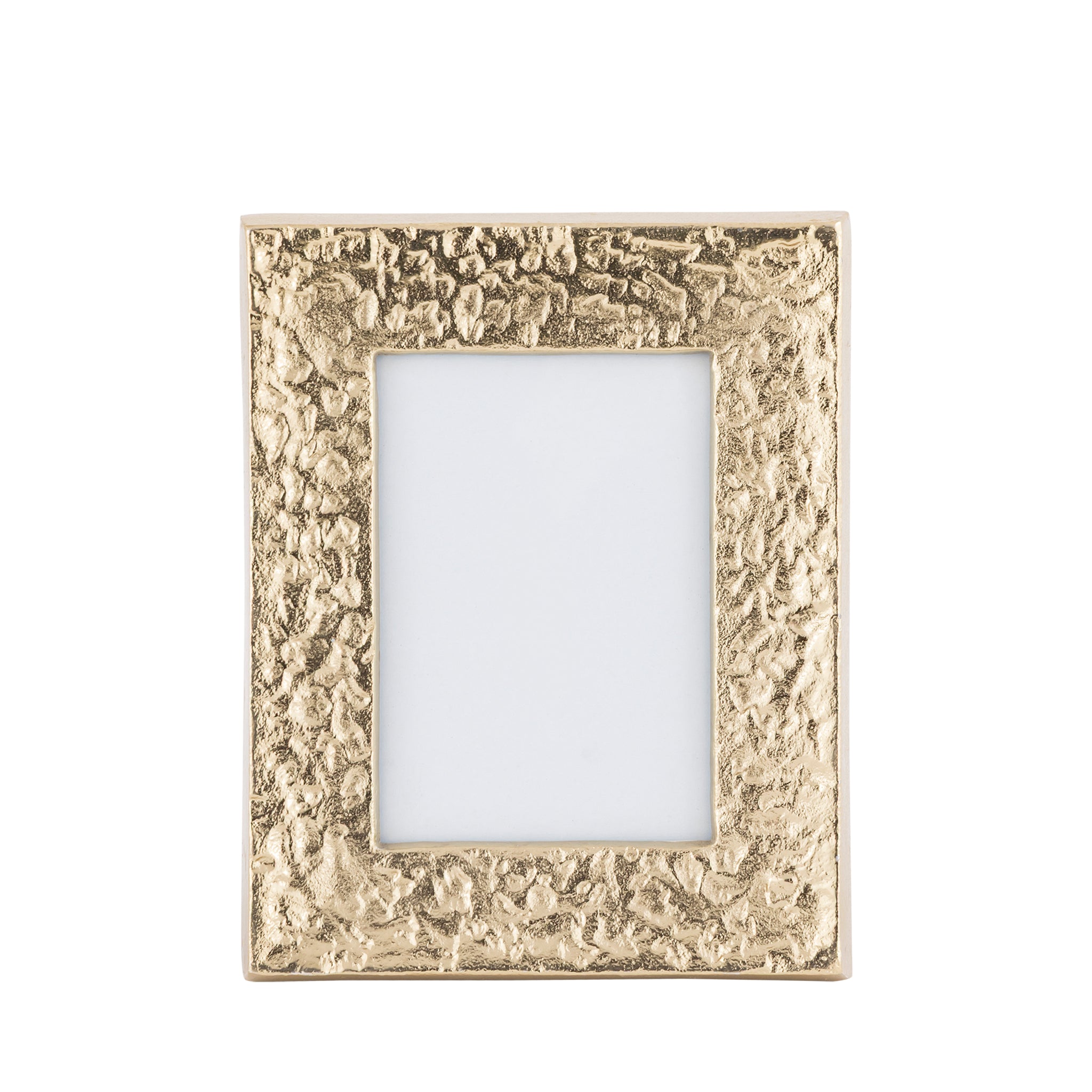 Textured Gold Aluminum Photo Frame – Tabletop Picture Frame with Glass Front (4×6, 5×7)
