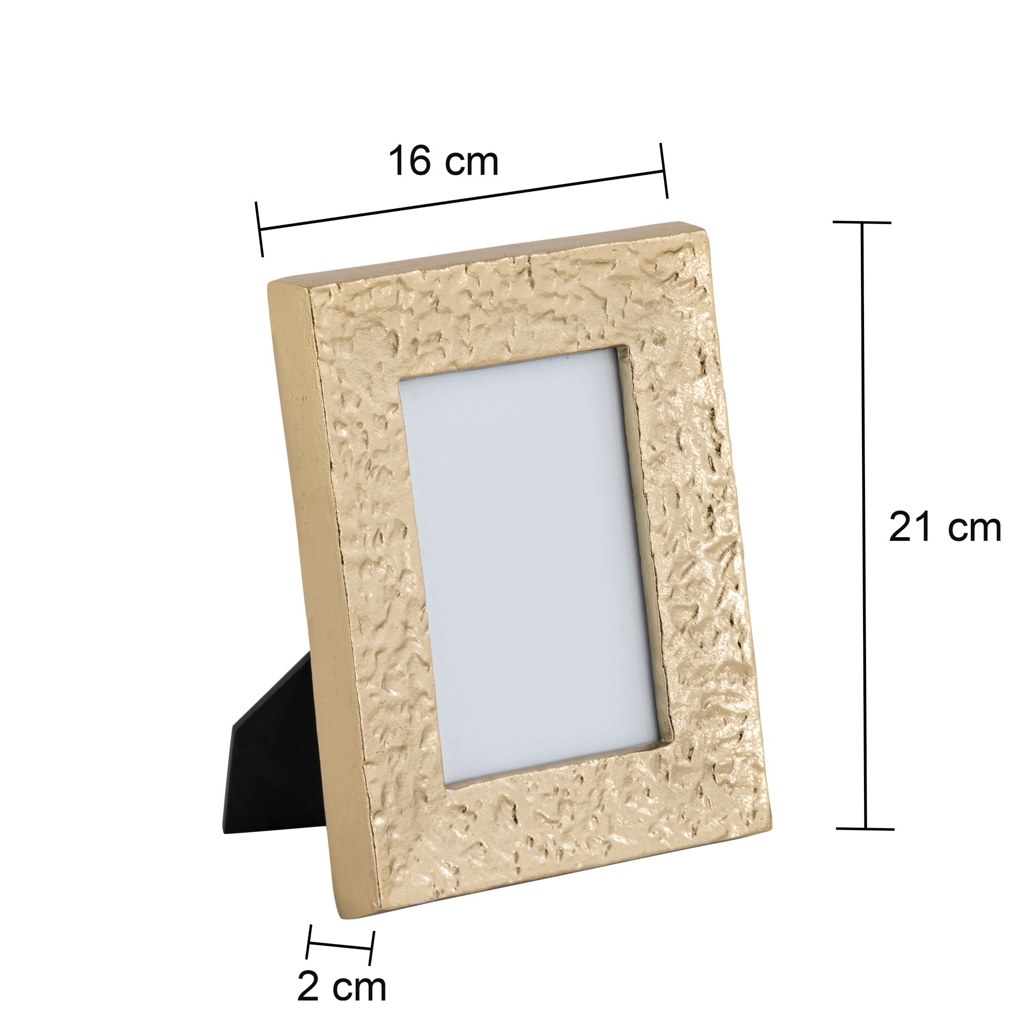 Textured Gold Aluminum Photo Frame – Tabletop Picture Frame with Glass Front (4×6, 5×7)