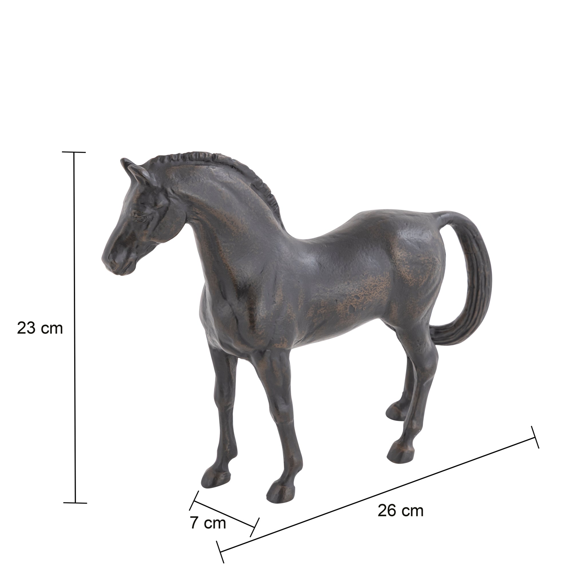 Trova Decorative Horse Figurine – Aluminium Animal Sculpture in Antique Bronze