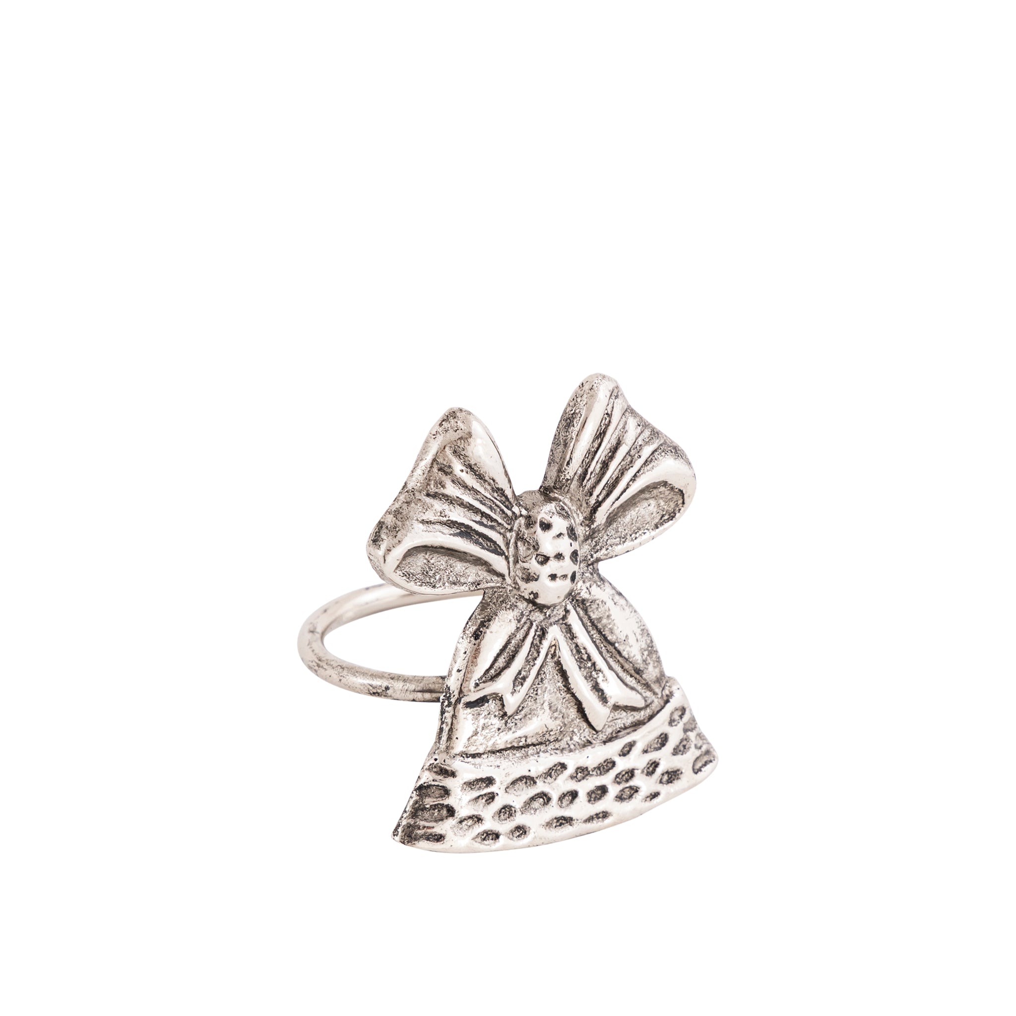 Antique Silver Jingle Bell Napkin Rings – Decorative Metal Table Setting (Set of 4)
