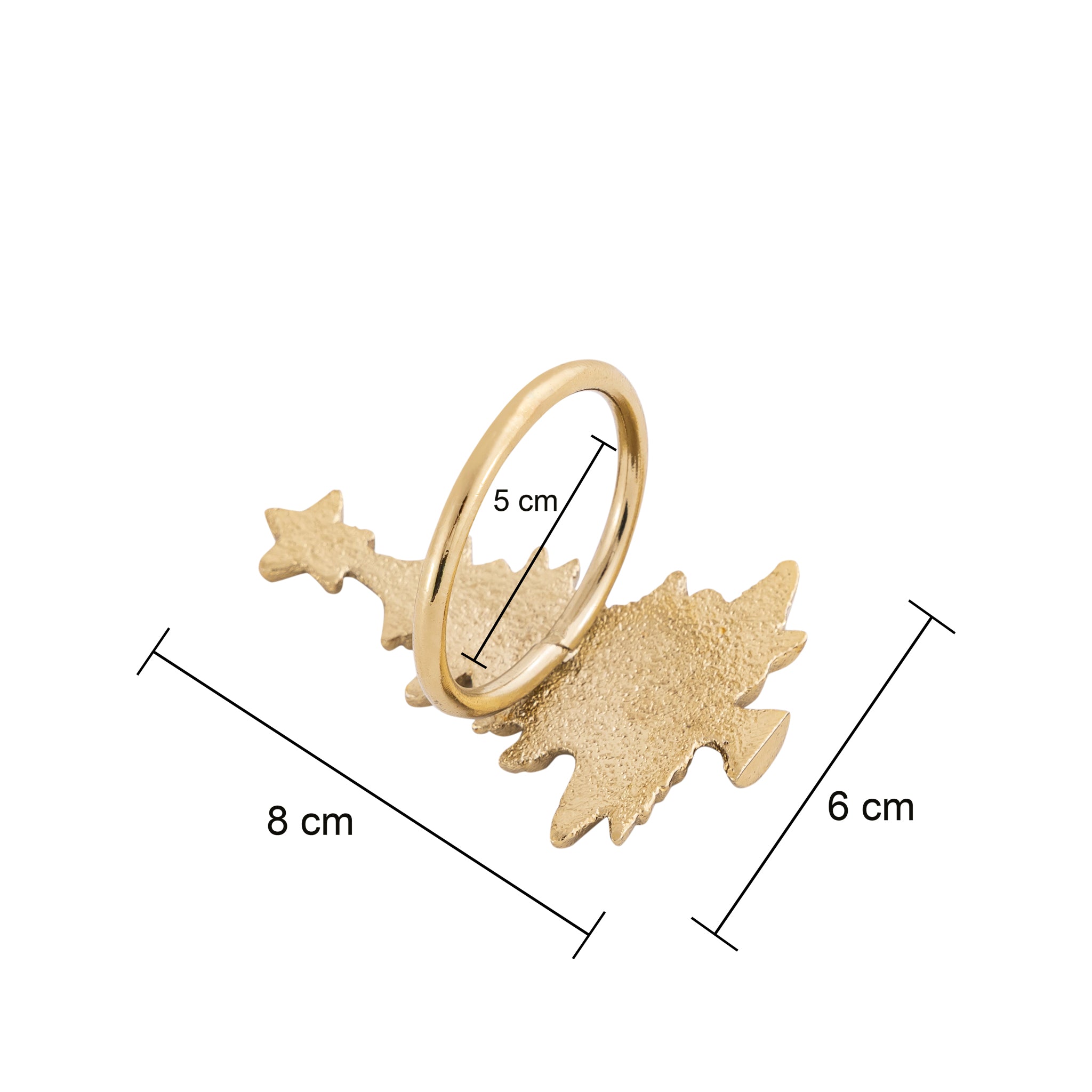Gold Christmas Tree Napkin Rings – Set of 4 Metal Festive Table Accessories
