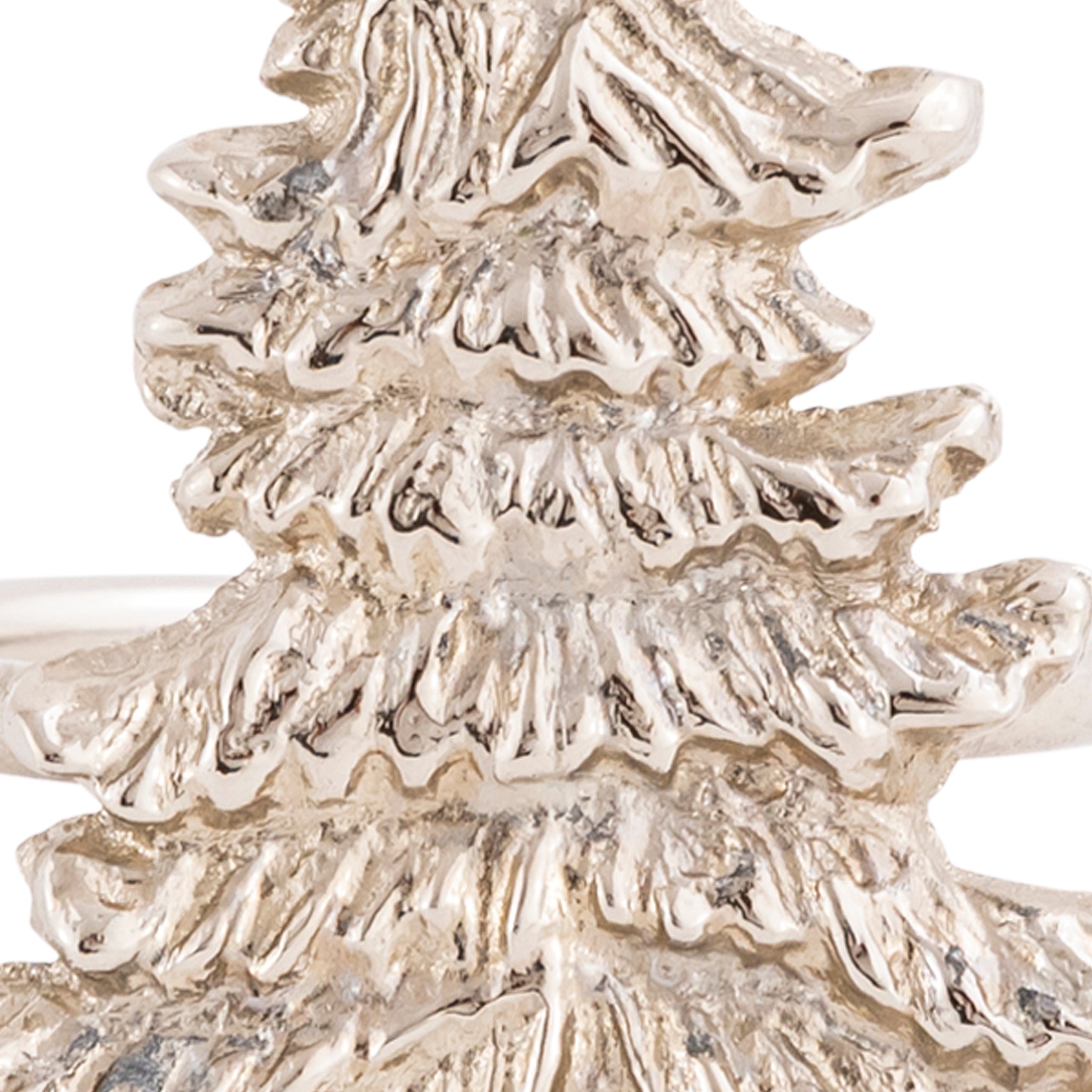 Silver Christmas Tree Napkin Rings – Set of 4 Metal Festive Table Accessories