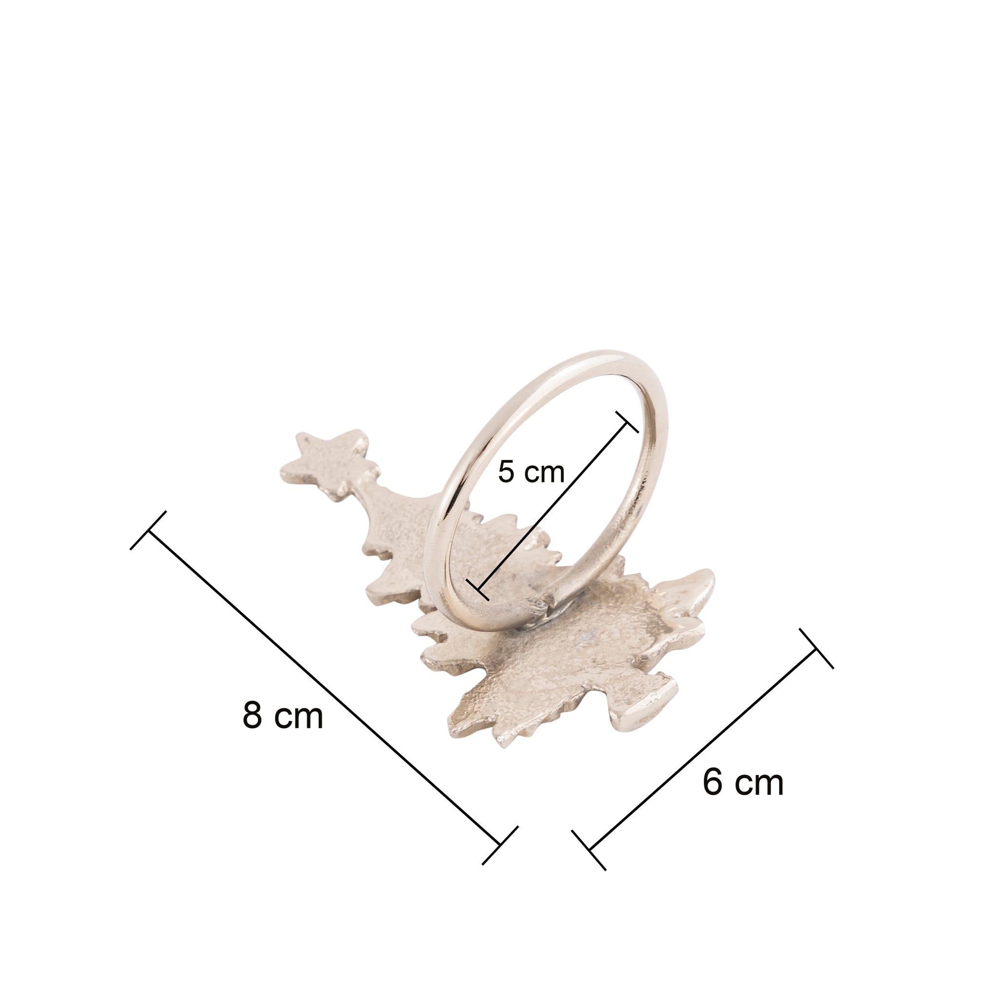 Silver Christmas Tree Napkin Rings – Set of 4 Metal Festive Table Accessories