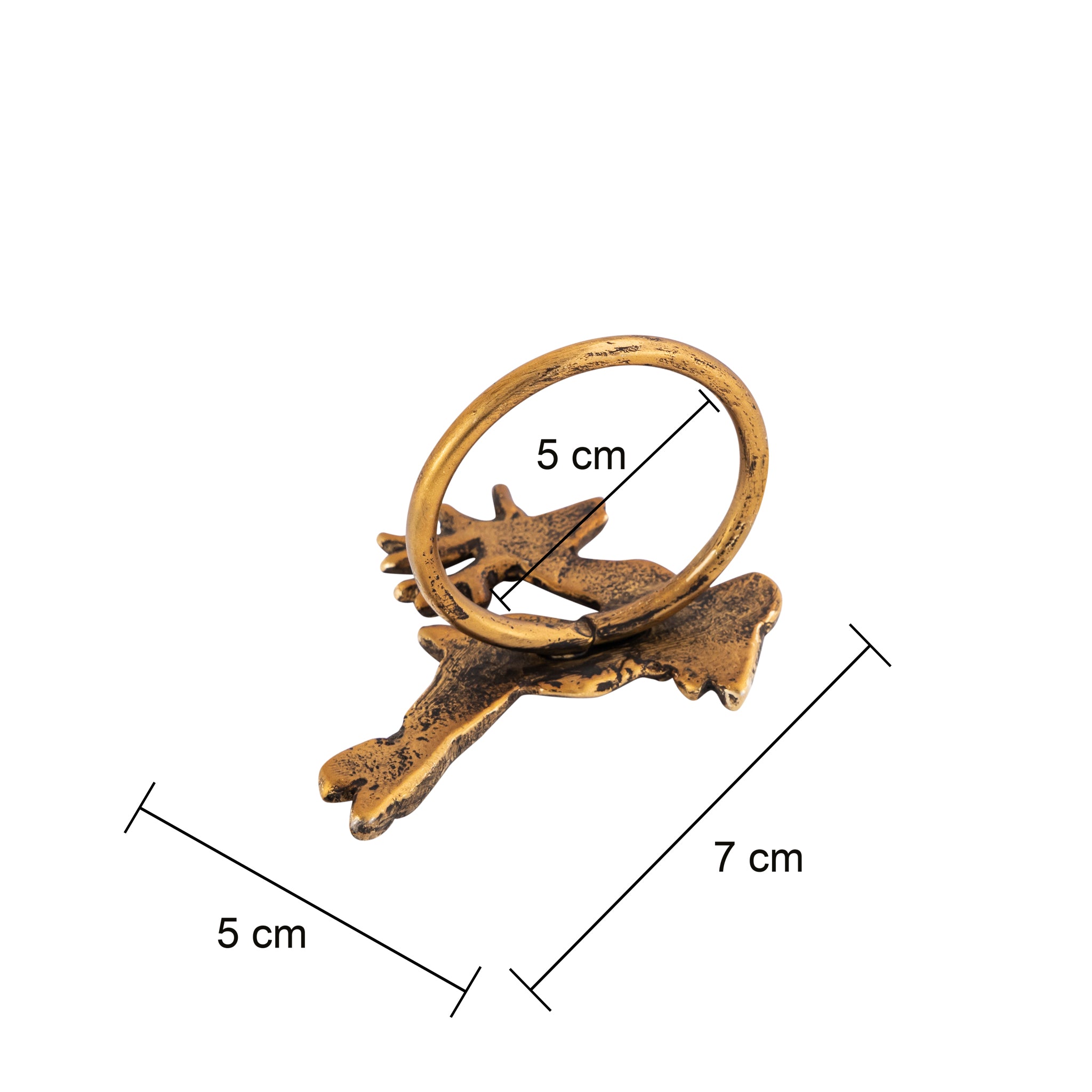 Antique Gold Handcrafted Aluminium Reindeer Napkin Rings – Set of 4