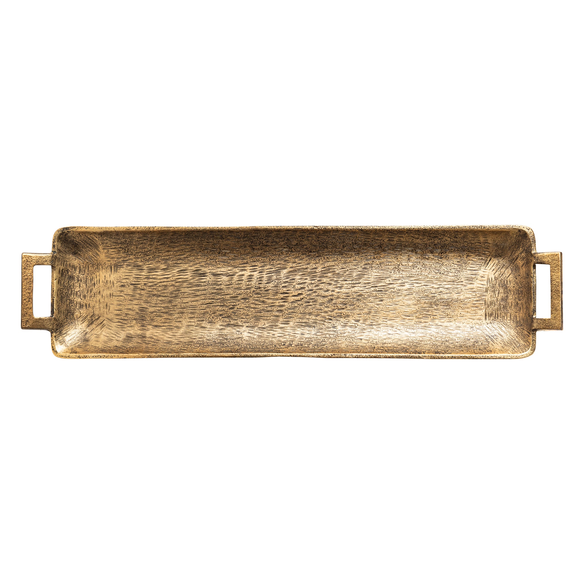 Bedford Decorative Rectangular Tray Large Antique Brass