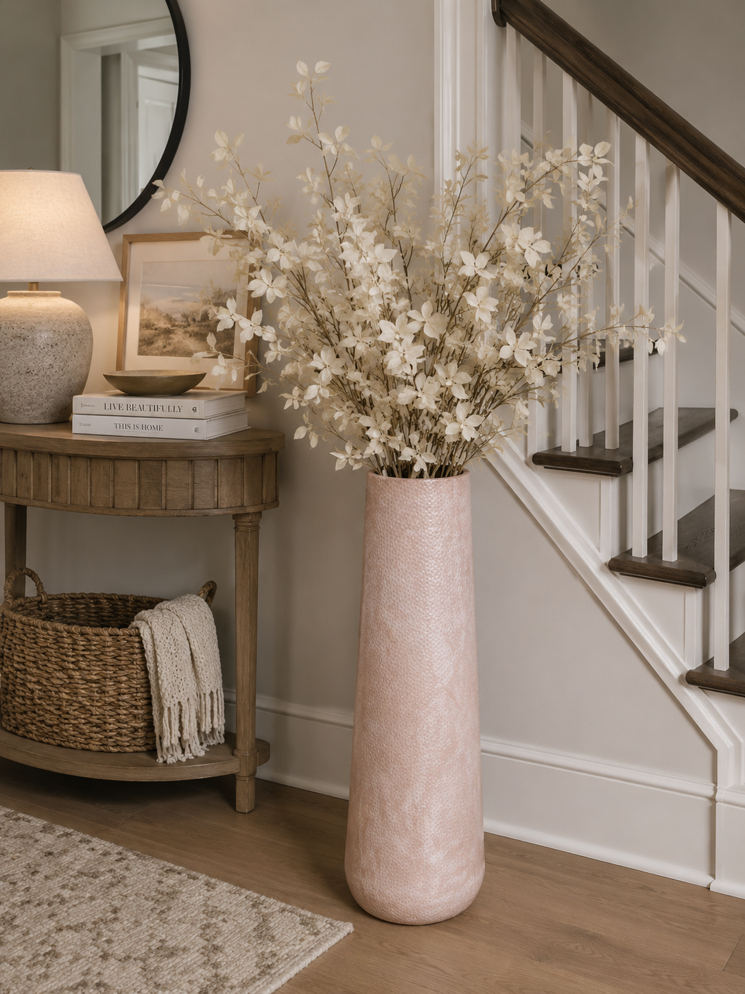 Aveline Textured Tall Metal Vase Bundle