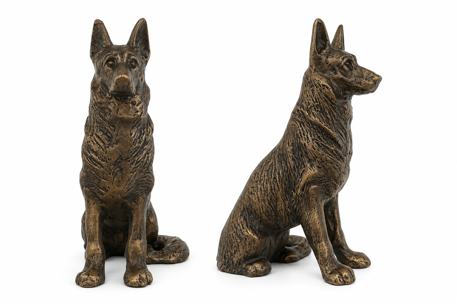 Max Sitting Dog Antique Gold