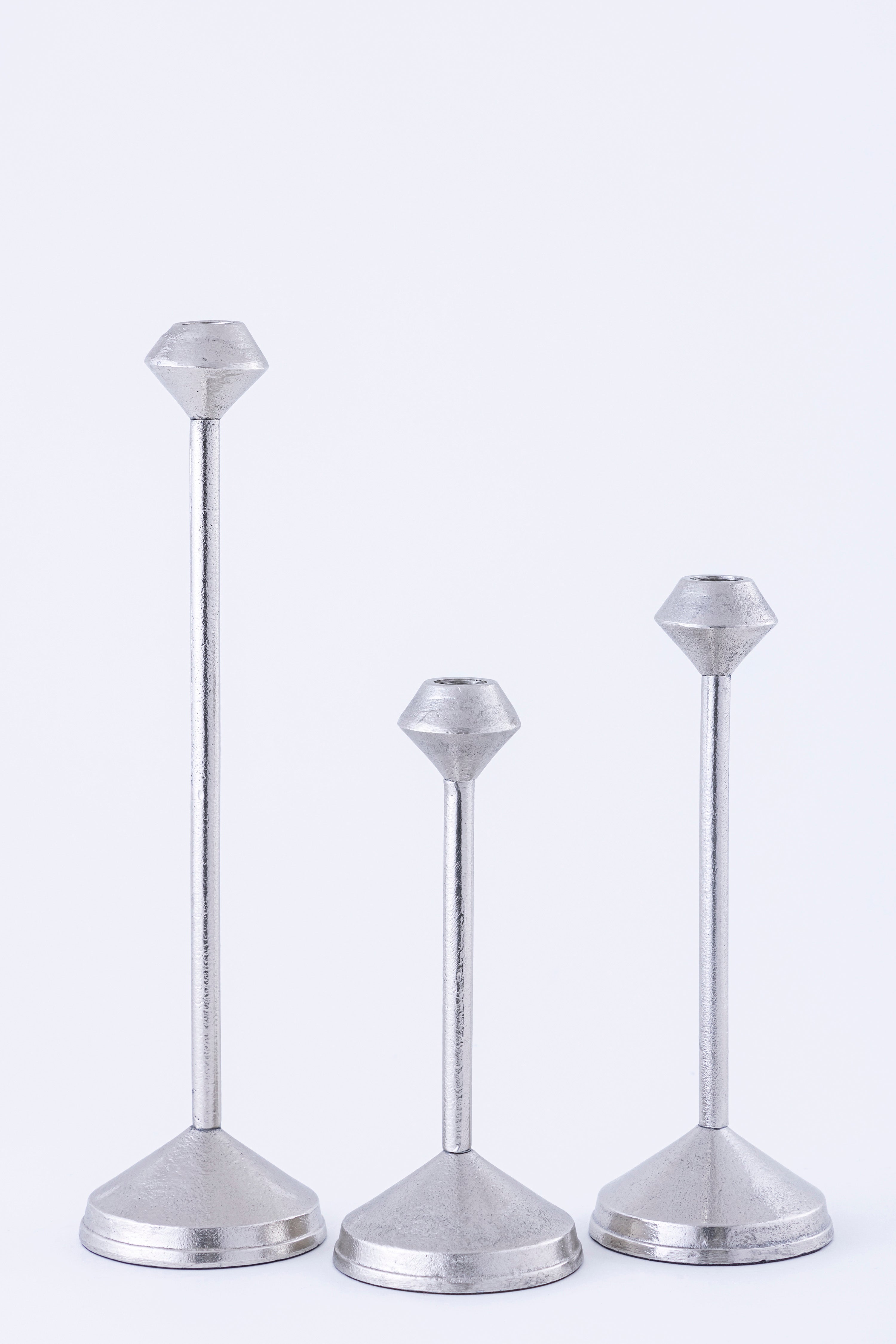 Lunare Elegant Metal Candle Holder Set of 3 Timeless Home Accent