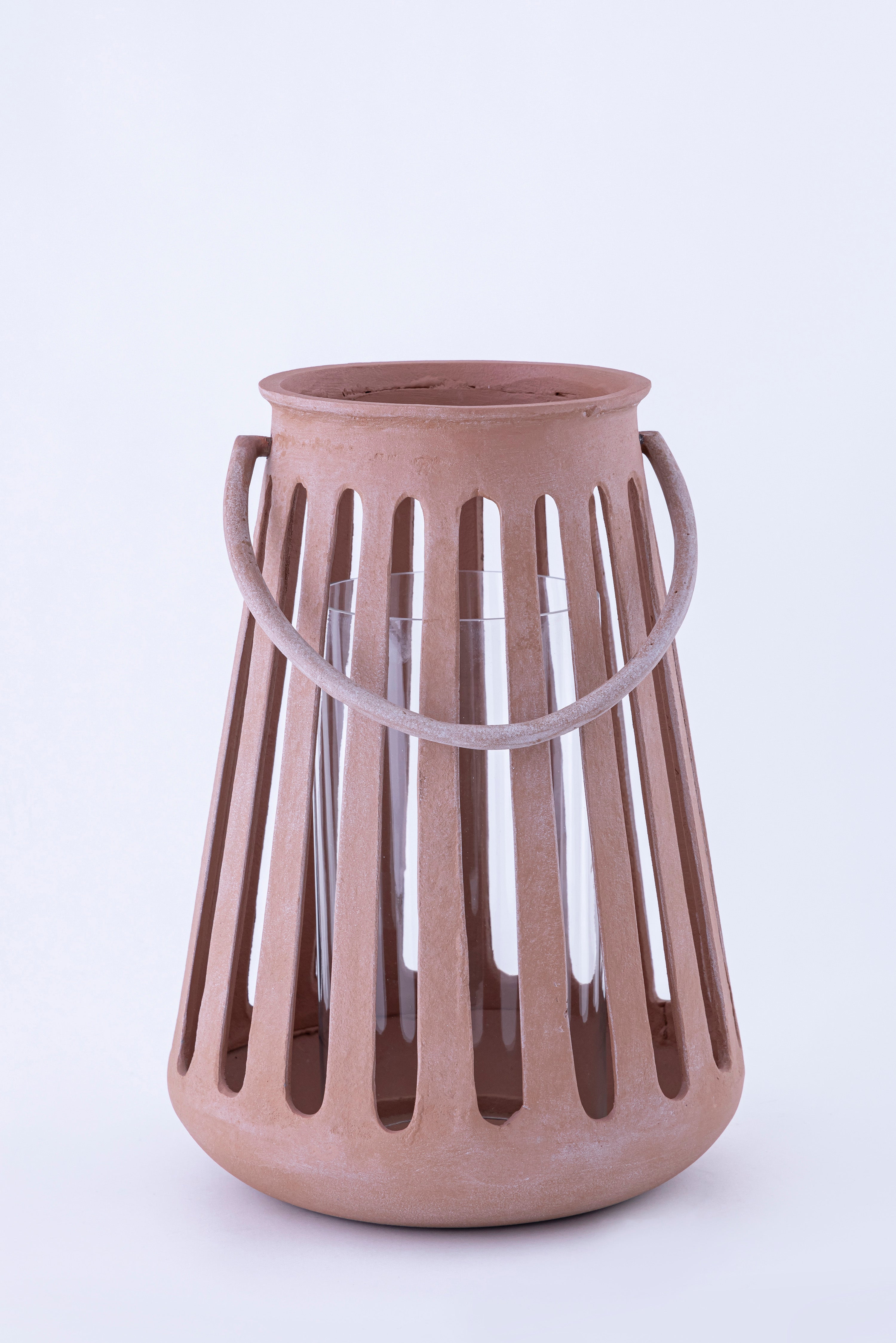 Auryn Rustic Washed-Finish Hurricane Lantern – Indoor Outdoor Porch Decor