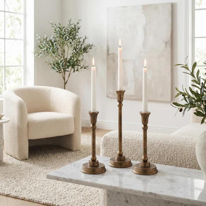 Telford Candleholders Antique Brass (Set of 3)