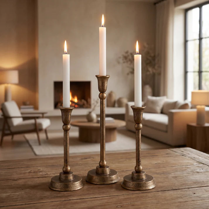Telford Candleholders Antique Brass (Set of 3)