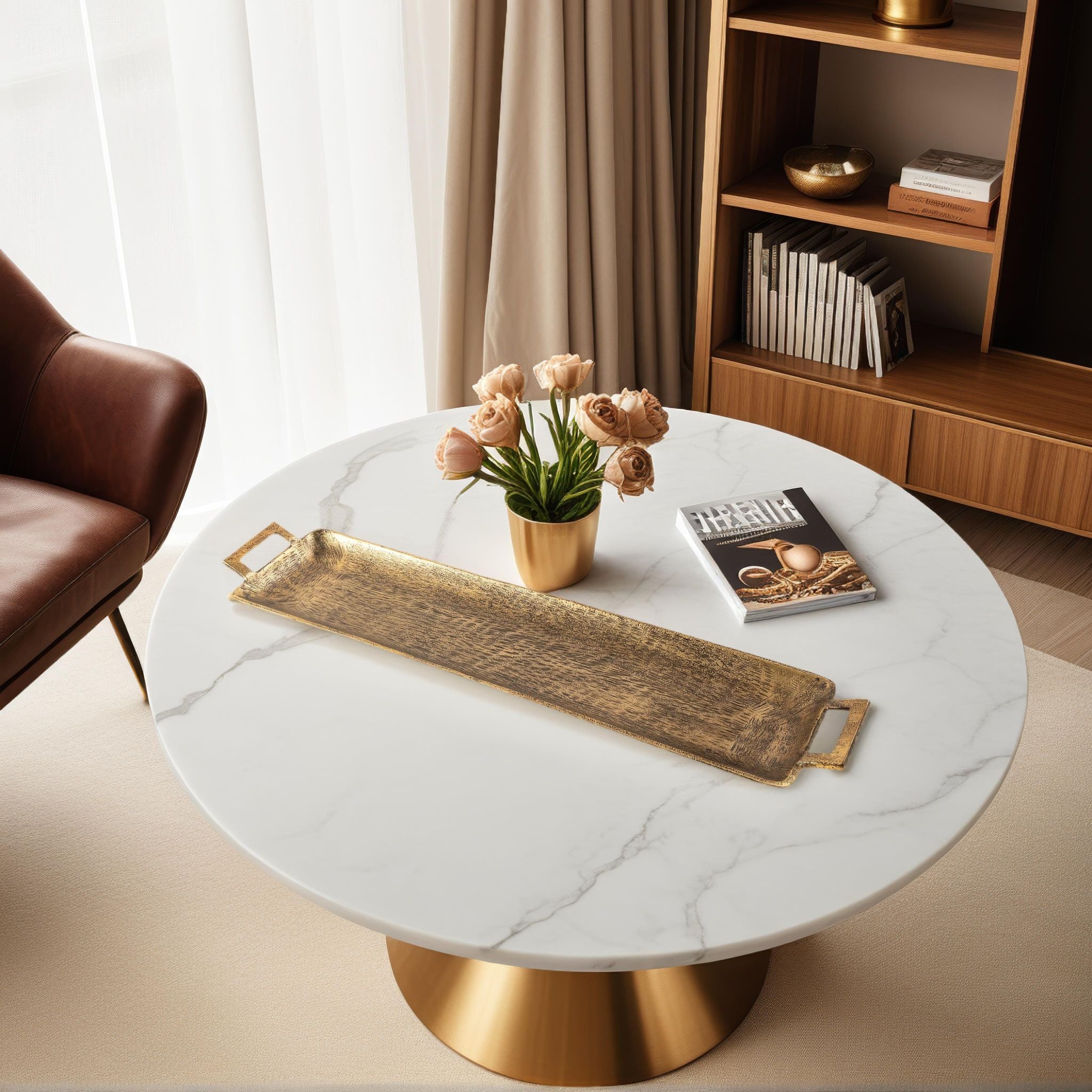 Bedford Decorative Rectangular Tray Large Antique Brass