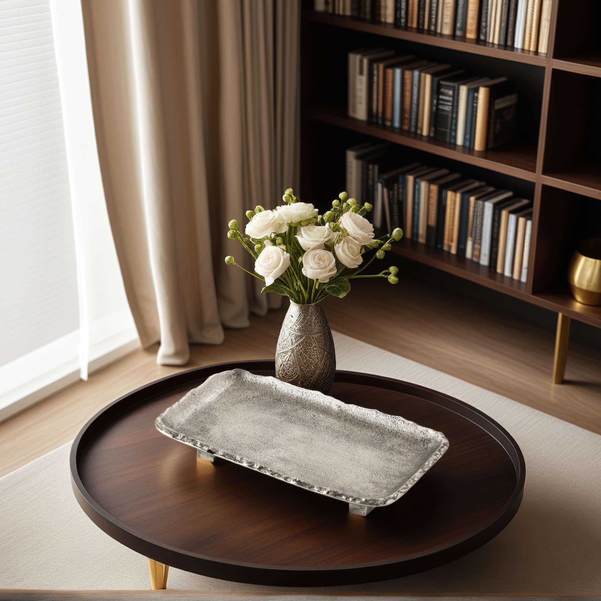 Ely Rectangular Tray Small Antique Silver