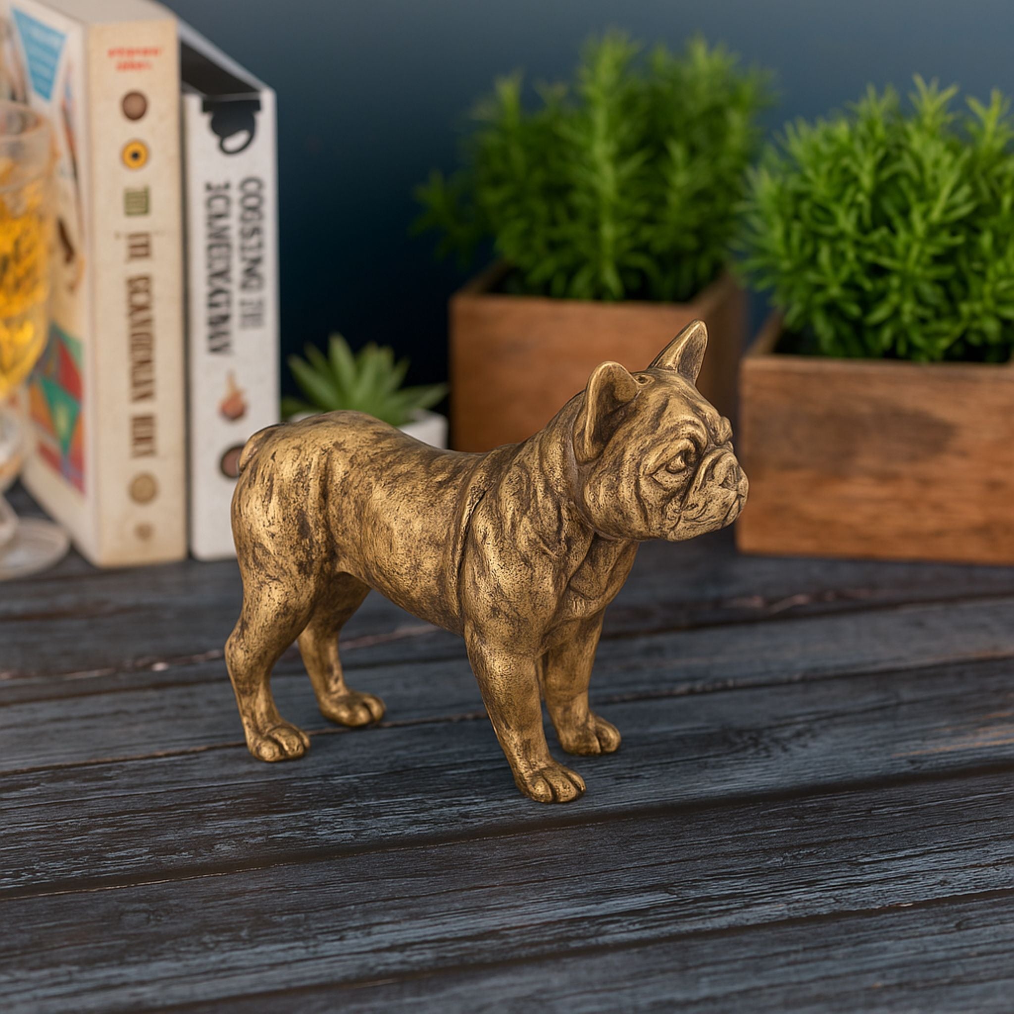 Buster Dog Object Antique Brass Finish