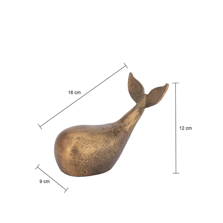 Flipper Dolphin Statuette Antique Brass Bundle