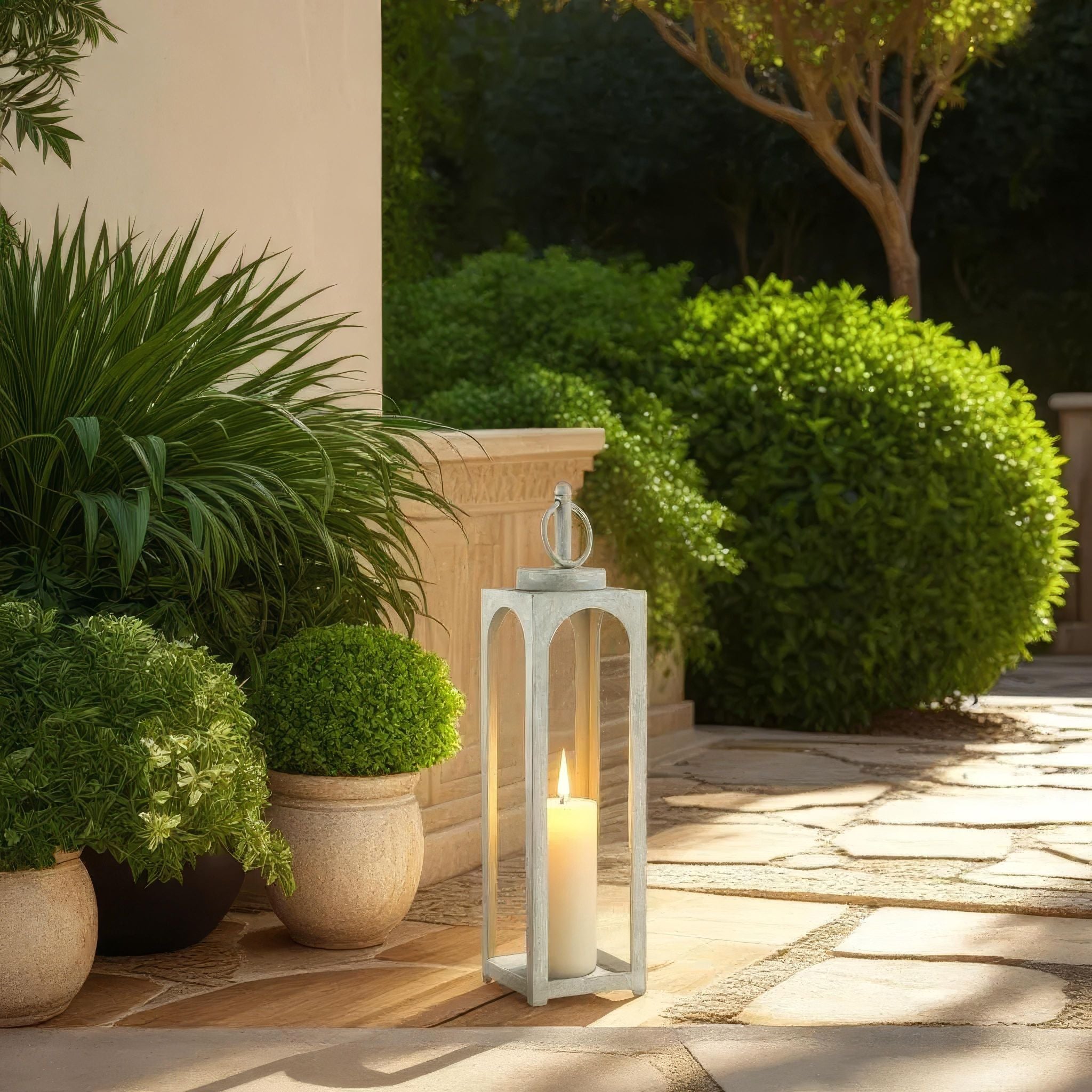 Merton Lantern Large Sage Green Finish