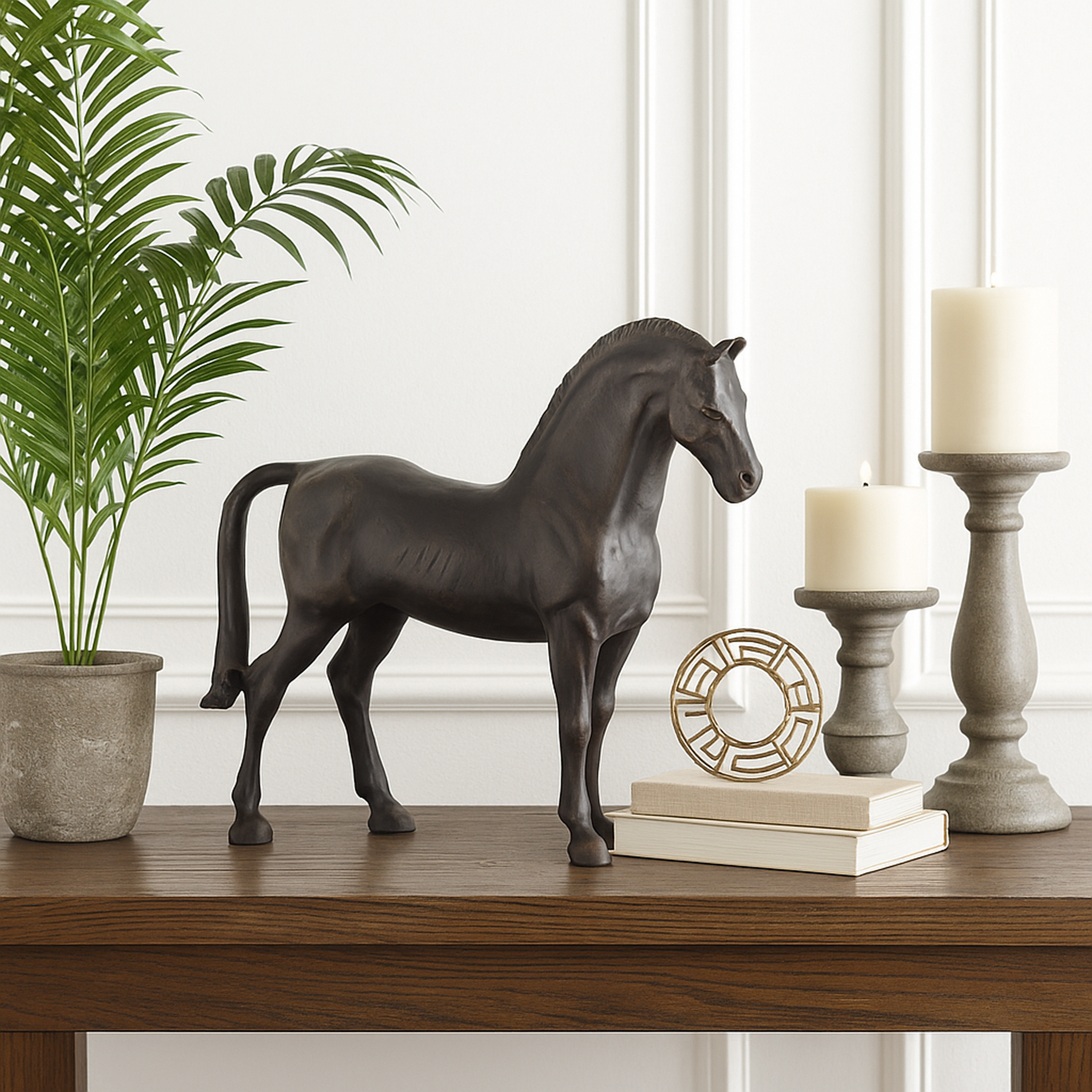 Trova Decorative Horse Figurine – Aluminium Animal Sculpture in Antique Bronze