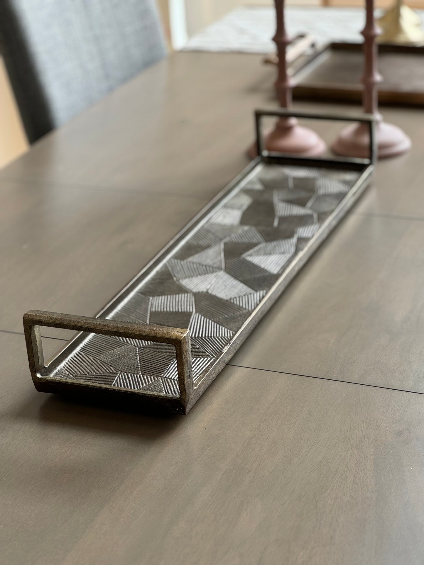 Gold Rectangle Decorative Tray-Modern Farmhouse Living Room Decor Elegant Coffee Table Centerpiece & New Home Gift Idea
