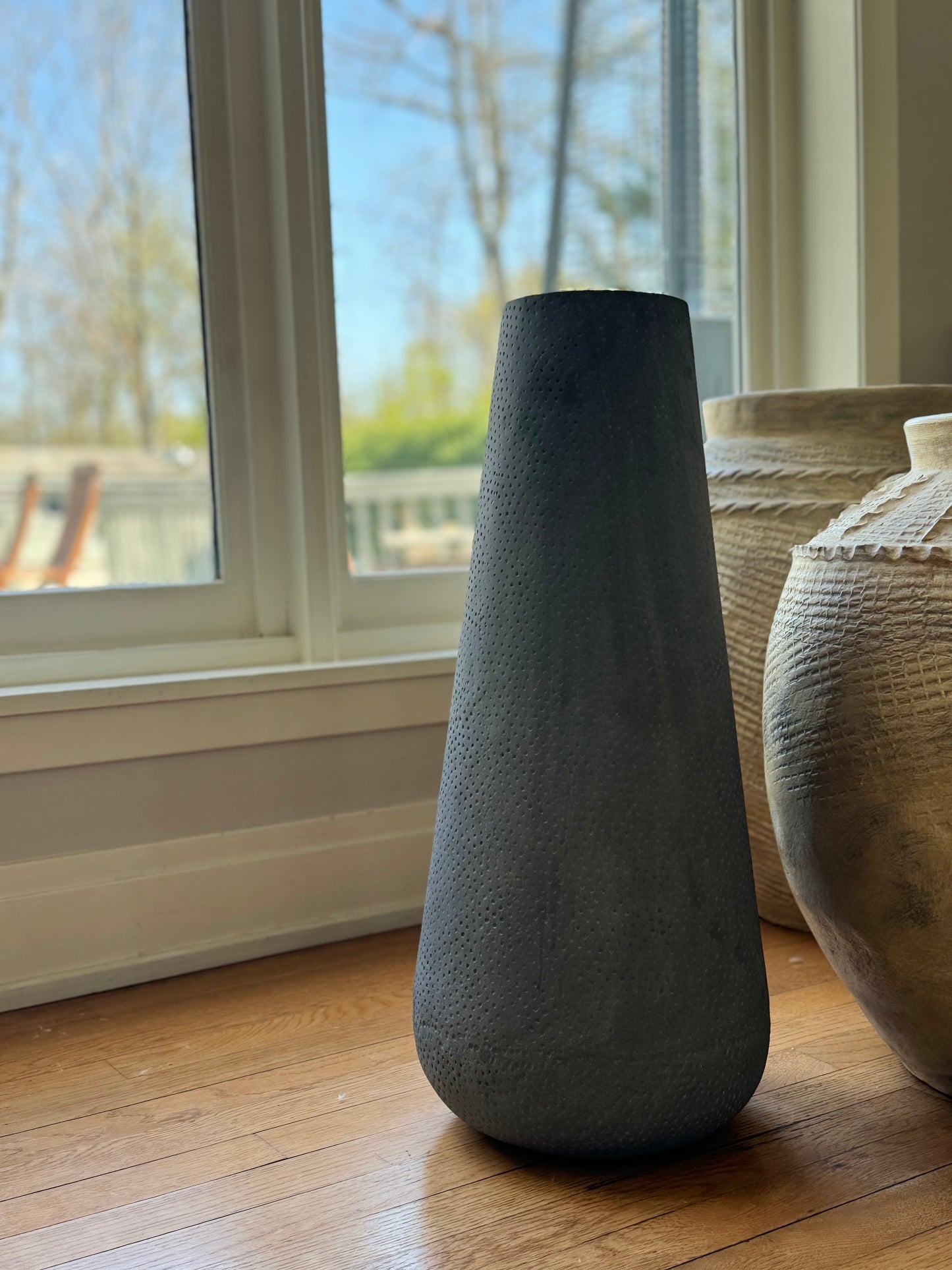 Clayra Modern Farmhouse Tall Metal Vase