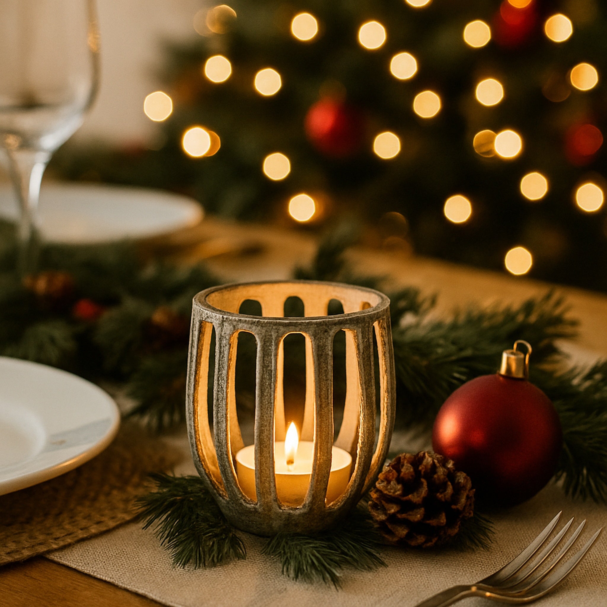 Eira Arched Metal Pillar Candle Holders – Antique Finish Decorative Lantern-Style Stand