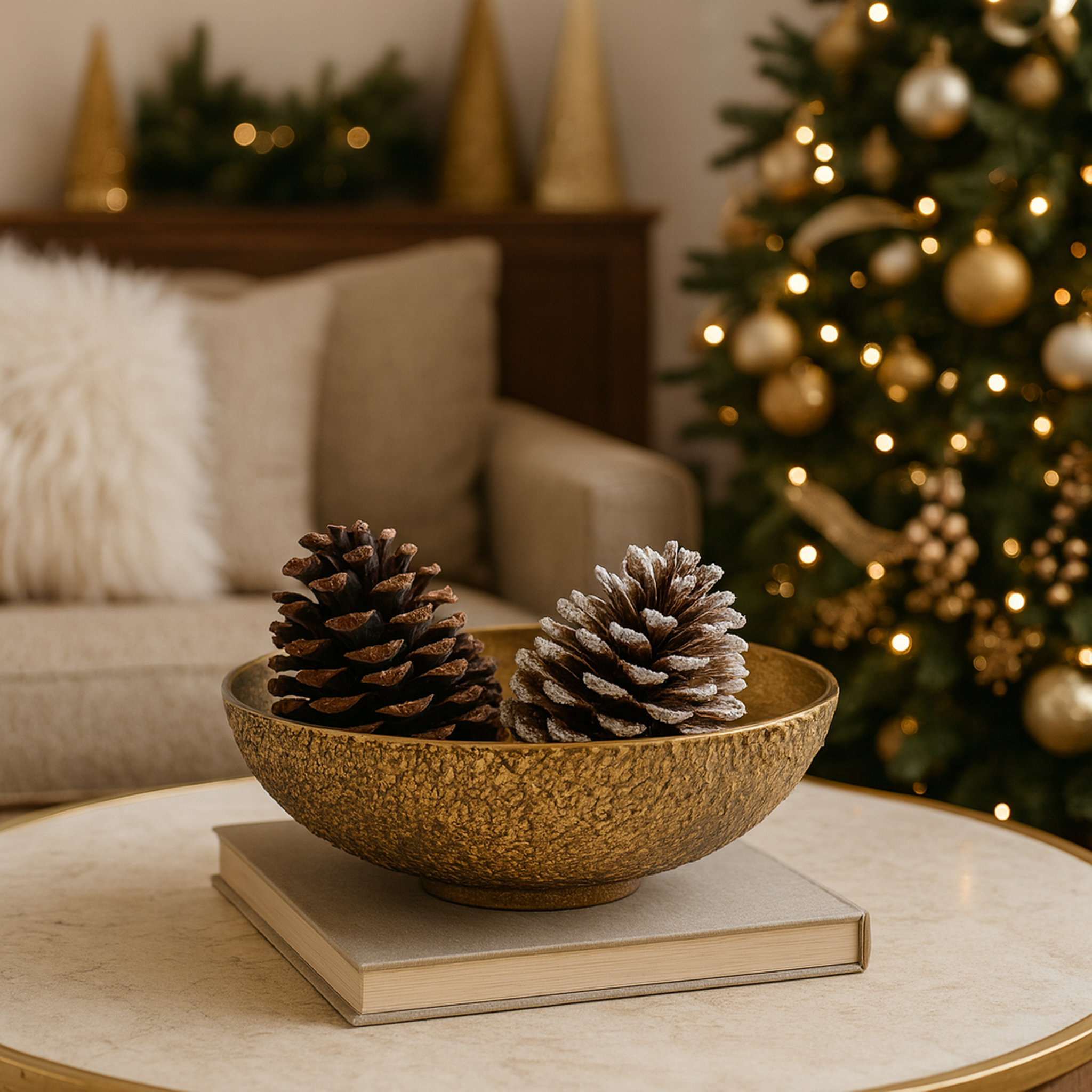 Hackney Decorative Bowl Medium Antique Brass Finish