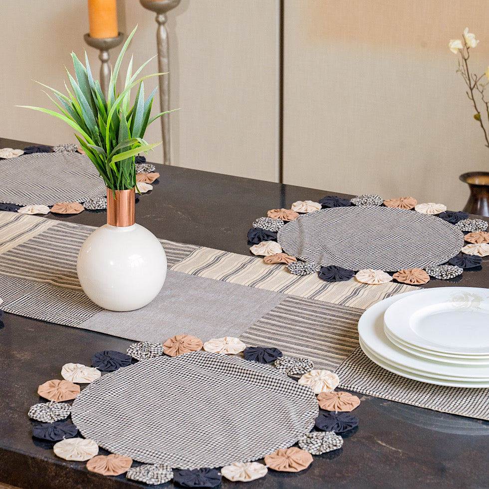 Noa Yarn-dyed Patchwork Table Runner
