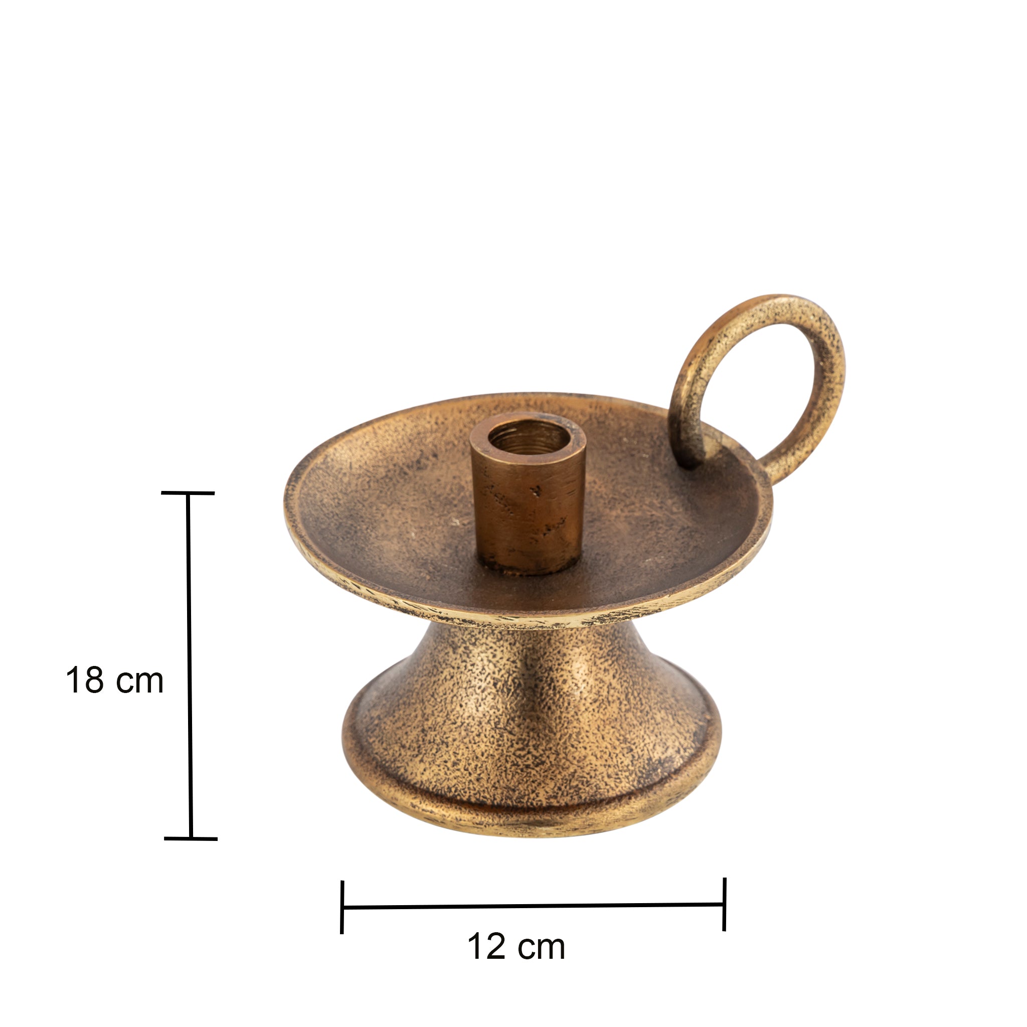 Noor Decorative Aluminum Taper Candle Holder – Antique Brass