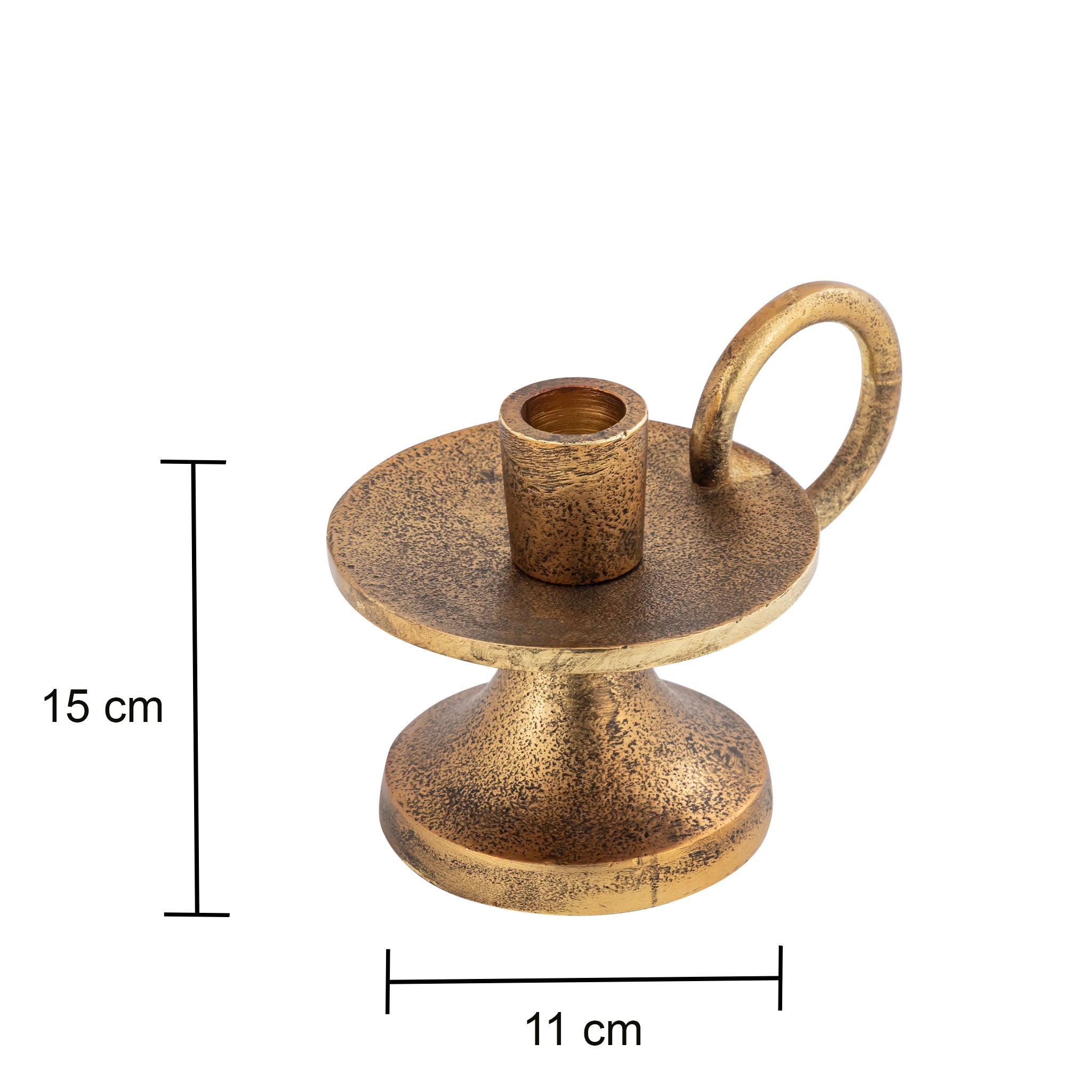 Noor Decorative Aluminum Taper Candle Holder – Antique Brass