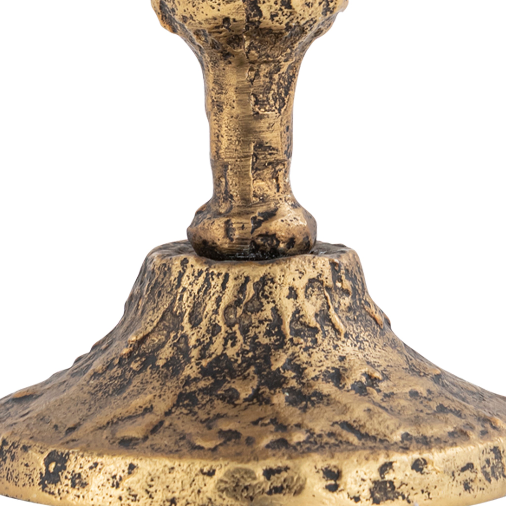 Eterna Set of 2 Handcrafted Aluminium Candle Holder Pair – Antique Brass Pillar Candle Stands