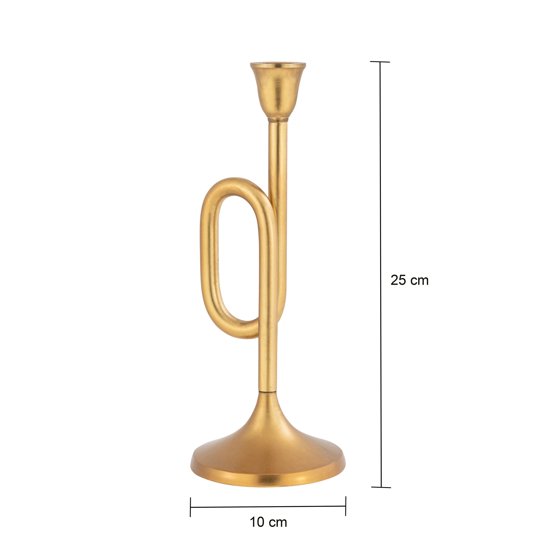 Aurea Gold Trumpet Design Candle Holders – Decorative Candlestick Centerpiece Set of 2