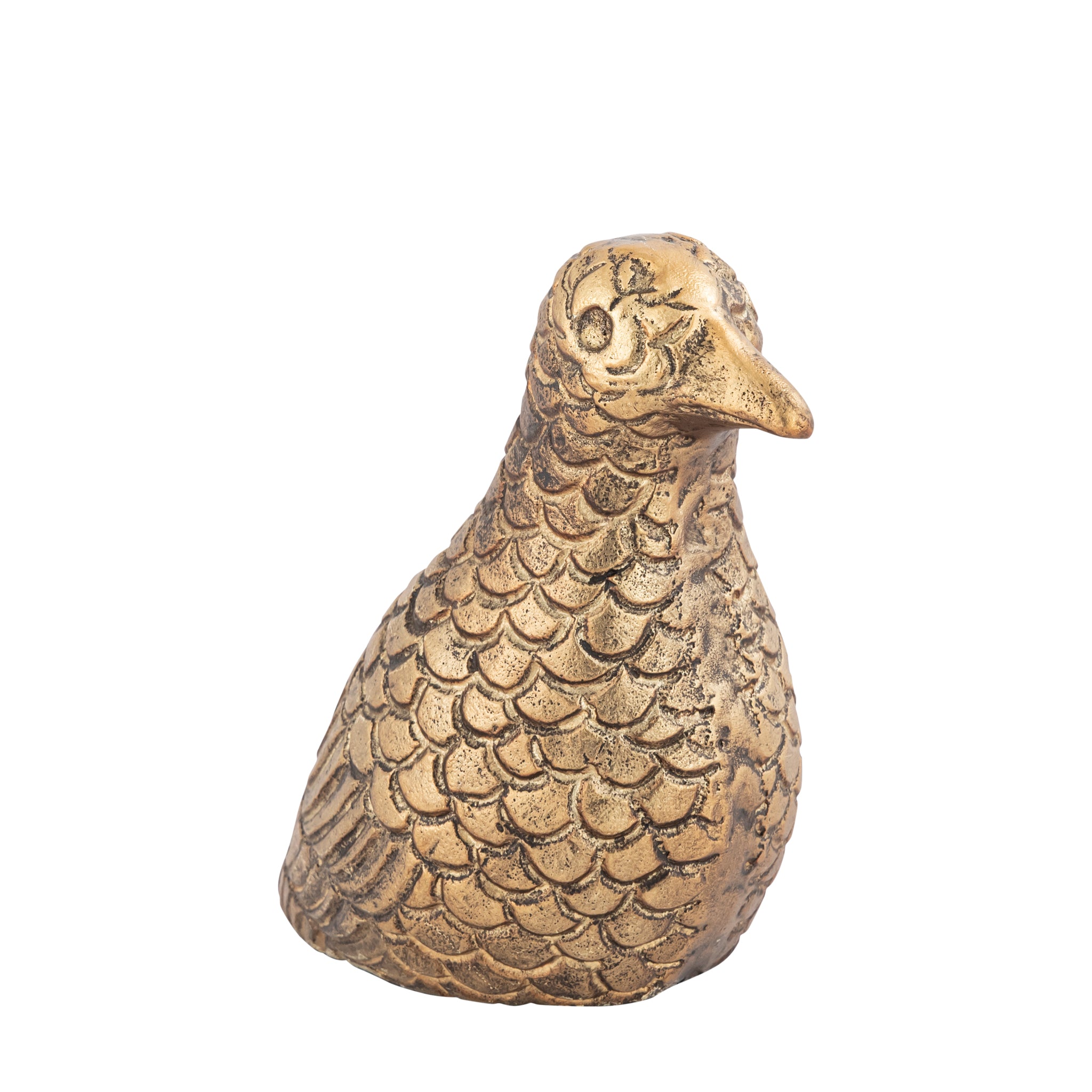 Avior Antique Brass Bird Ornament – Handcrafted Aluminum Decorative Figurine
